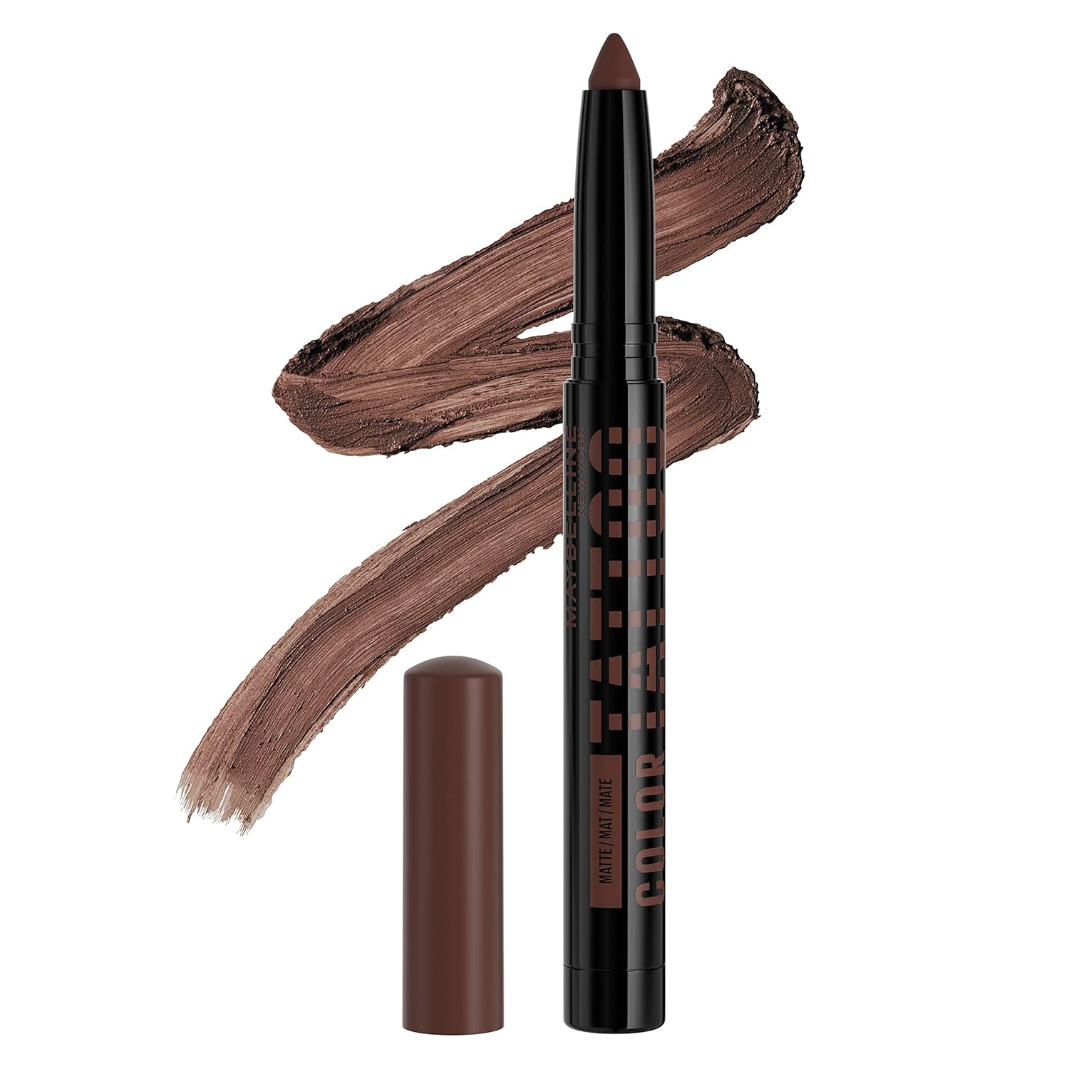 MAYBELLINE Color Tattoo Longwear Multi-Use Sombra de Ojos Stix, Maquillaje de Ojos, Estoy Determinado (Marrón Oscuro Mate)