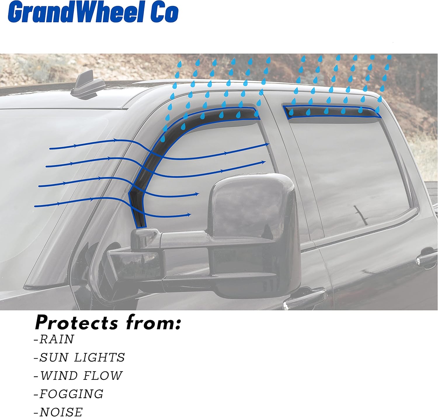 Co – Deflectores de visera de ventilación de ventana lateral teñidos en el canal, protectores de lluvia compatibles con Kia Telluride 2020-2023 – 4