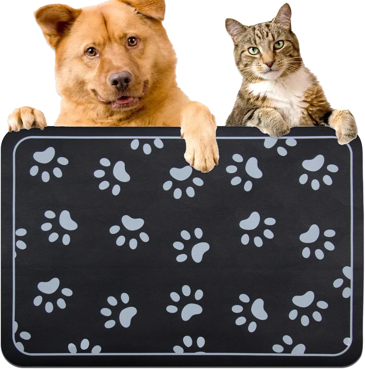 Tapete de alimentación para mascotas para perros y gatos, absorbente, antideslizante, de diatomita, tapete para cuenco de agua para perros, súper