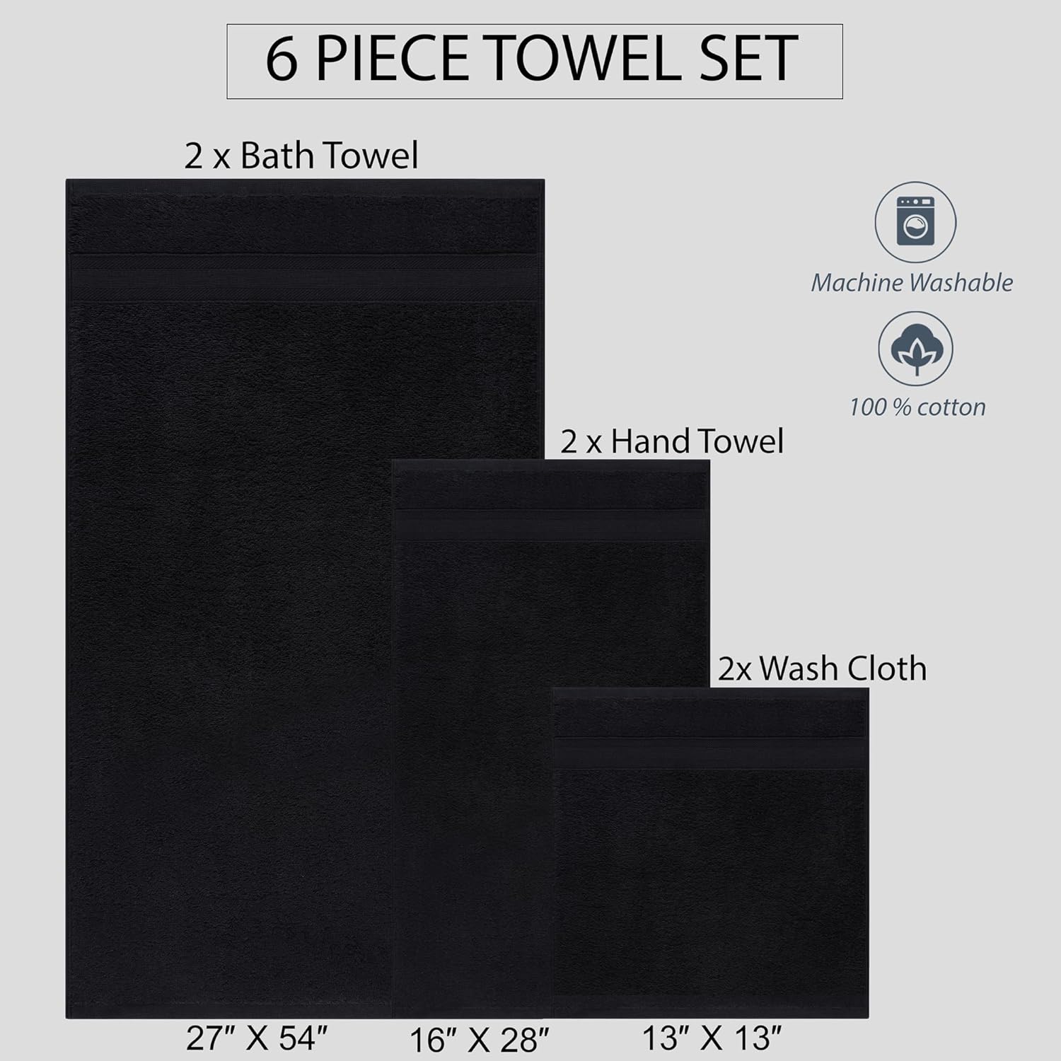 All Design – Toallas de baño de 100% algodón, colección Cappadocia, secado rápido, suaves, muy absorbentes para baño, invitados, piscina, gimnasio,