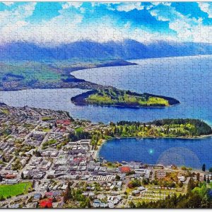 Rompecabezas de Nueva Zelanda de 1000 piezas de Nueva Zelanda Queenstown Hill Puzzle Travel Souvenir Madera Rompecabezas de Nueva Zelanda de 1000 piezas de Nueva Zelanda Queenstown Hill Puzzle Travel Souvenir Madera