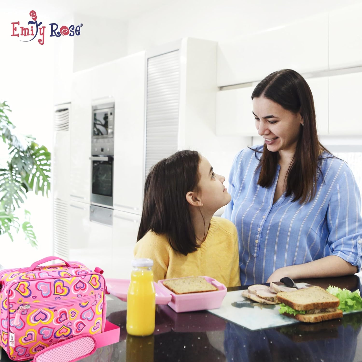Emily Rose Lonchera térmica para niñas, lonchera reutilizable para guardería, escuela primaria y viajes, perfecta para comidas calientes y frías,