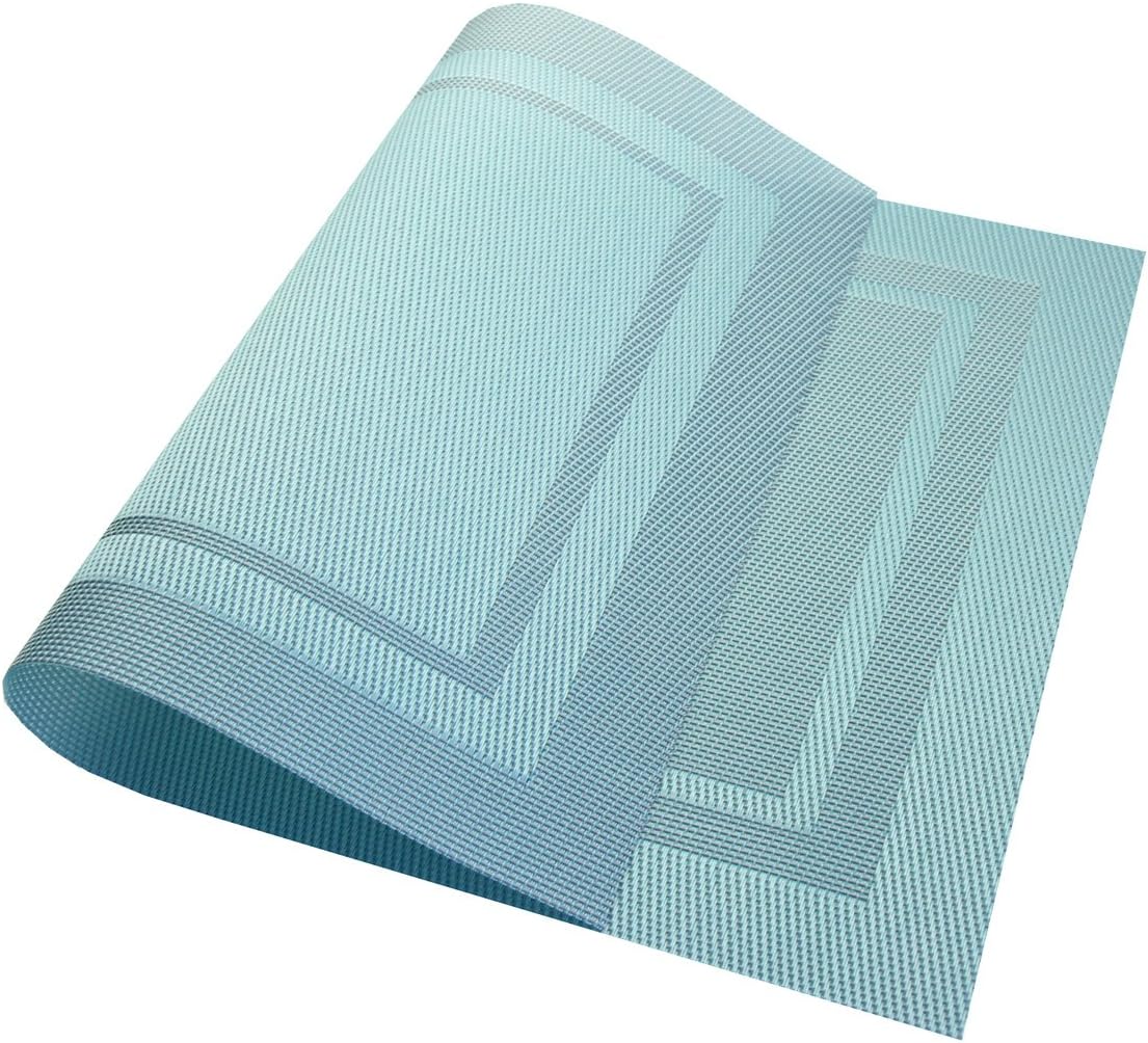 PIGCHCY Manteles individuales lavables de vinilo, elegantes manteles individuales resistentes al calor para mesa de comedor, juego de 6 unidades,