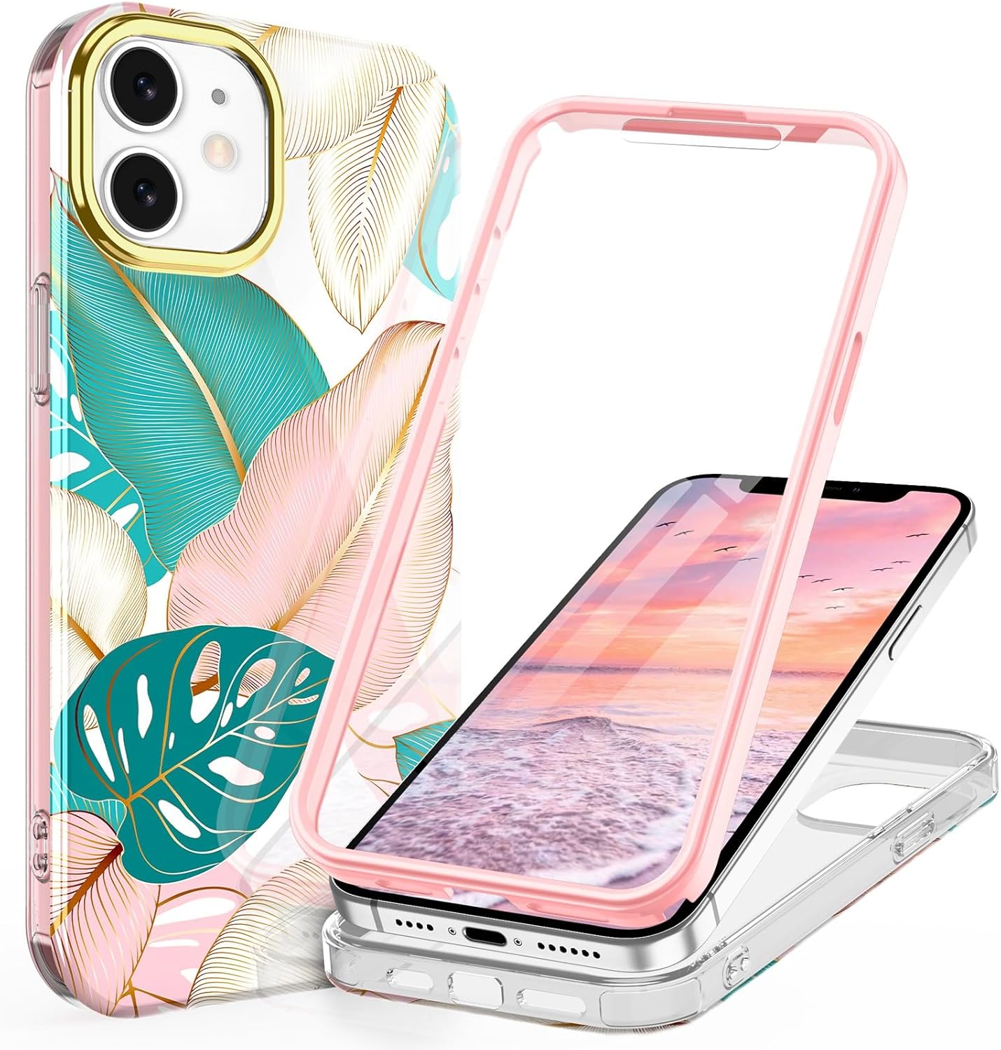 STERKER Funda para iPhone 12 y iPhone 12 Pro, carcasa resistente de cuerpo completo con protector de pantalla sensible al tacto integrado, funda de