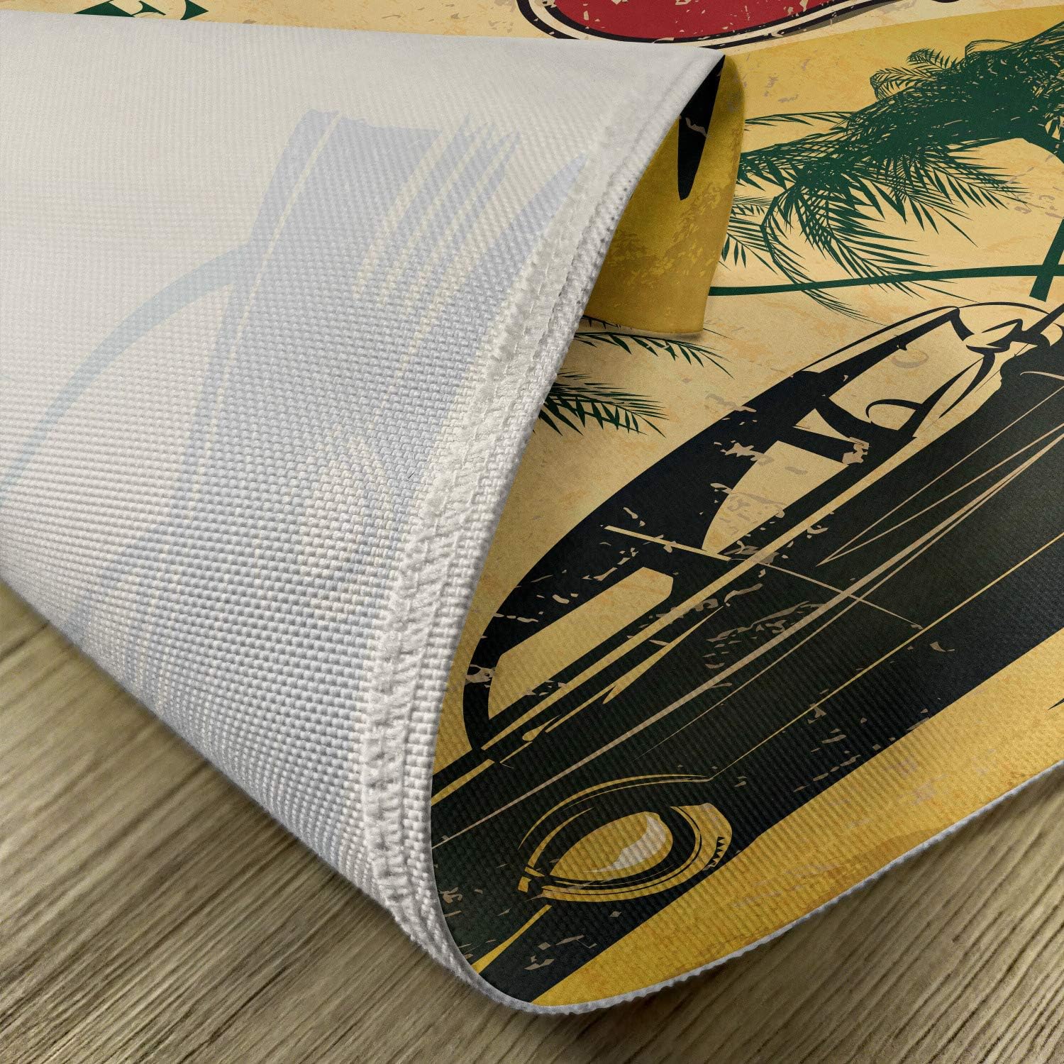 Ambesonne Juego de 4 manteles individuales retro, diseño de bienvenida a California, asiento publicitario de Hollywood con estampado de arte pop,