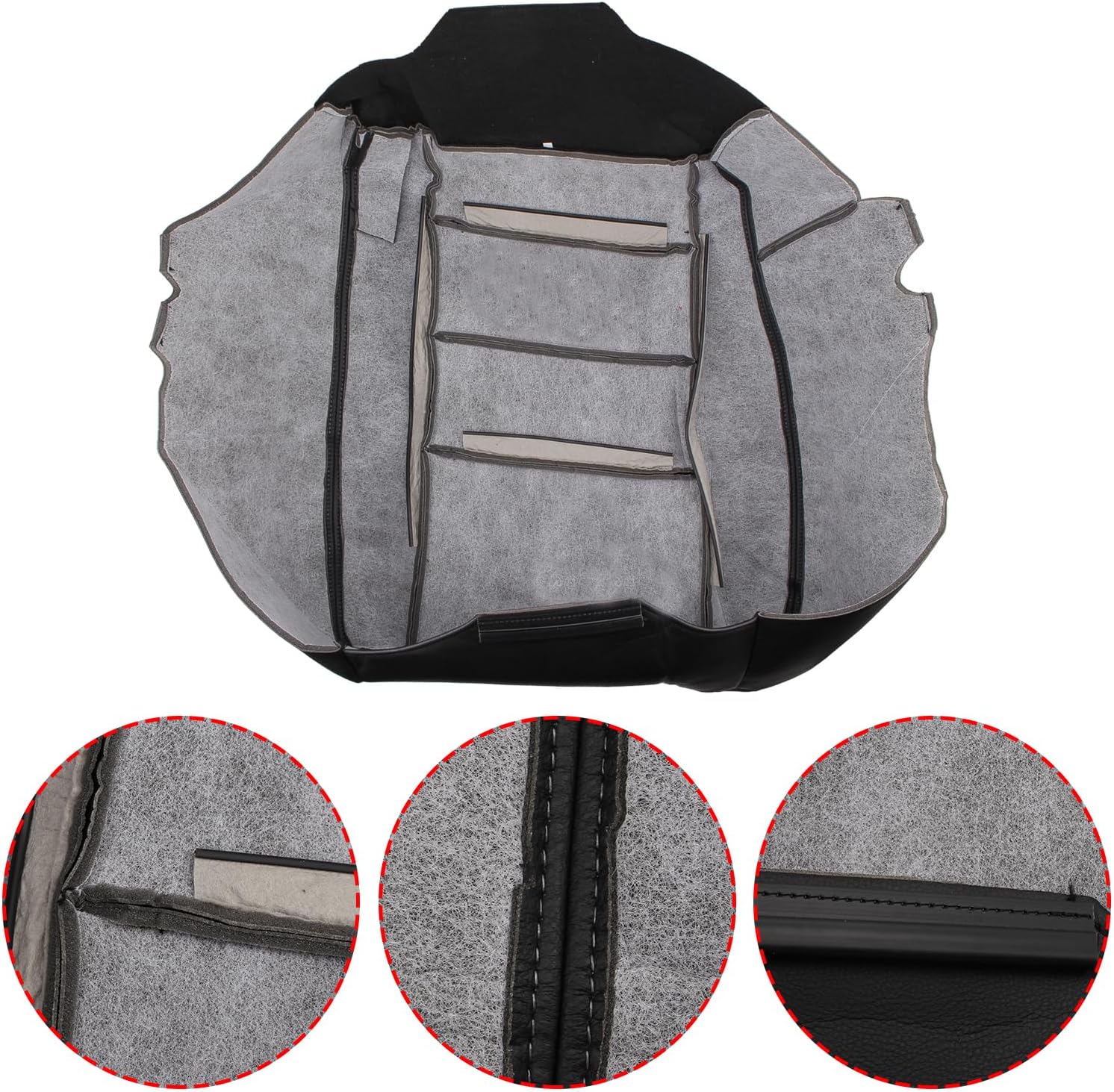 AUTOKAY Funda de asiento perforada para Ford F250 F350 Super Duty Lariat XLT 2004 2005, color negro lado del conductor y pasajero parte inferior y