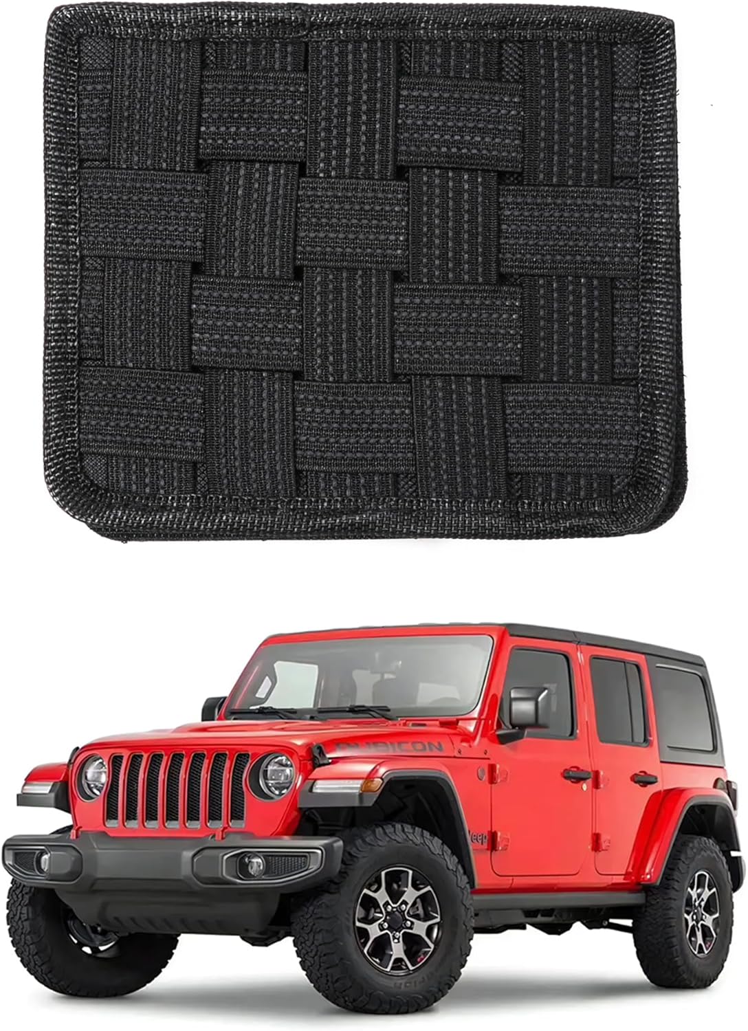 Organizador de consola central MOLLE Panel para Jeep JL, organizador de velcro, reposabrazos de correas tácticas, bolsa de almacenamiento para Jeep