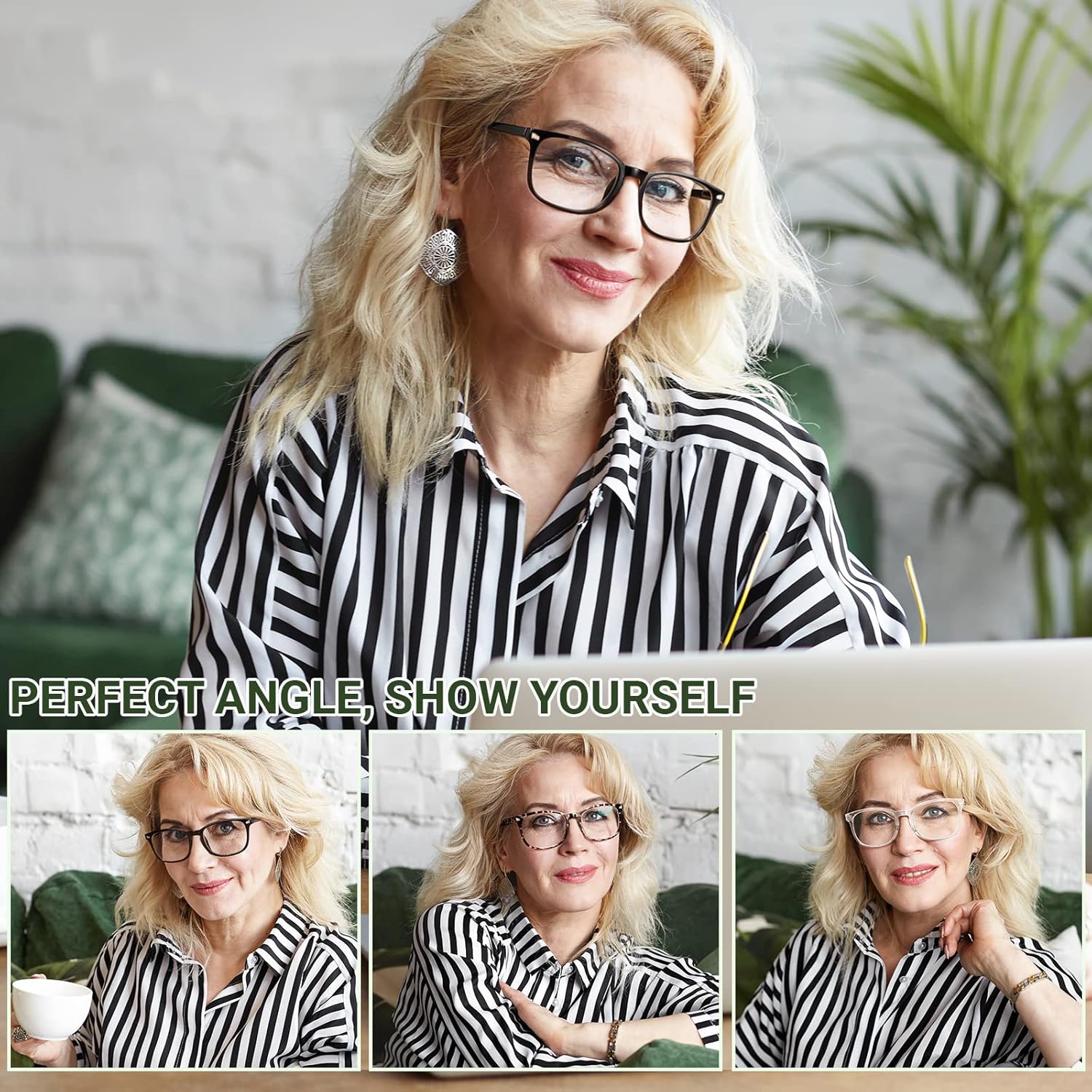 CCVOO Lentes de lectura con bloqueo de luz azul, antidolor de cabeza, deslumbramiento, fatiga ocular, lentes para computadora para mujereshombres