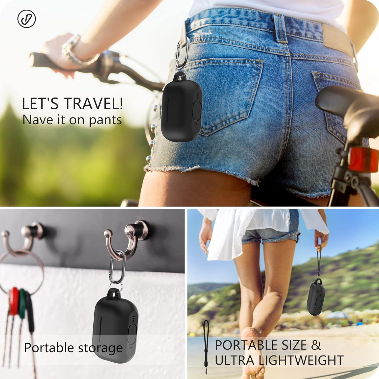 Funda para AirPods Pro de 2 generación 2022 de silicona con cordón y llavero carga inalámbrica y LED frontal visible (negro)
