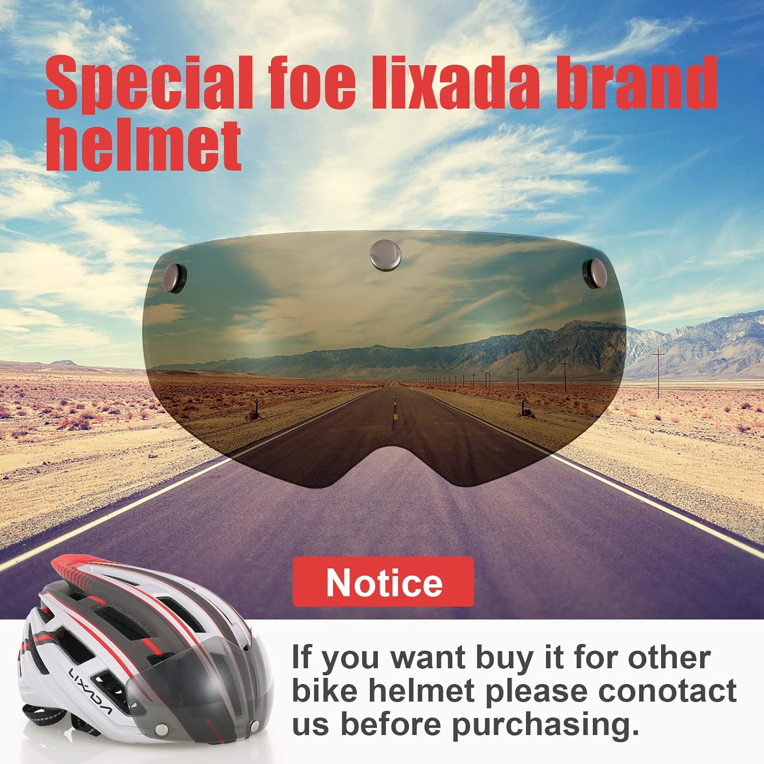 LIXADA Detachable Magnetic Bike Helmet Goggles Visor Removable Sun Visor Shield Cycling Bicycle Helmet