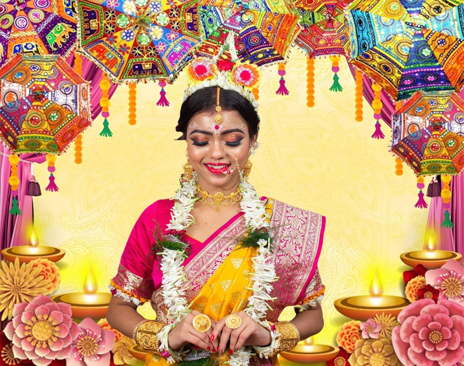 Telón de fondo indio Diwali Pooja para fotografía, 10 x 8 pies, vinilo indio, tradicional, Puja Ganpati Mehndi Diwali, Festival de fotos, decoración