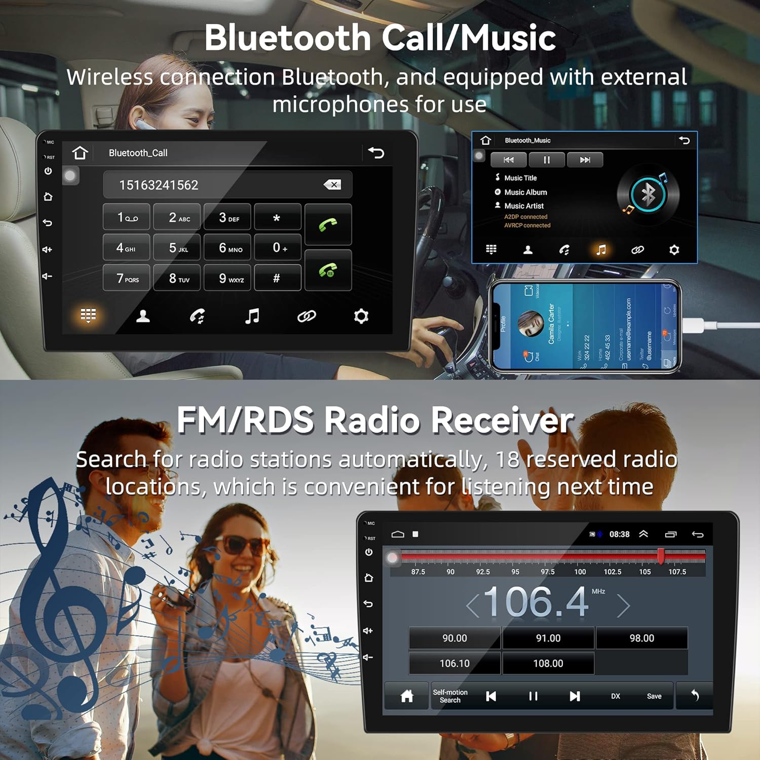 Para Honda Pilot 2006-2008 Android Car Stereo 2+32G con WiFi Navegación GPS Reproductor de radio Espejo Link para AndroidiOS Teléfono 9 pulgadas HD