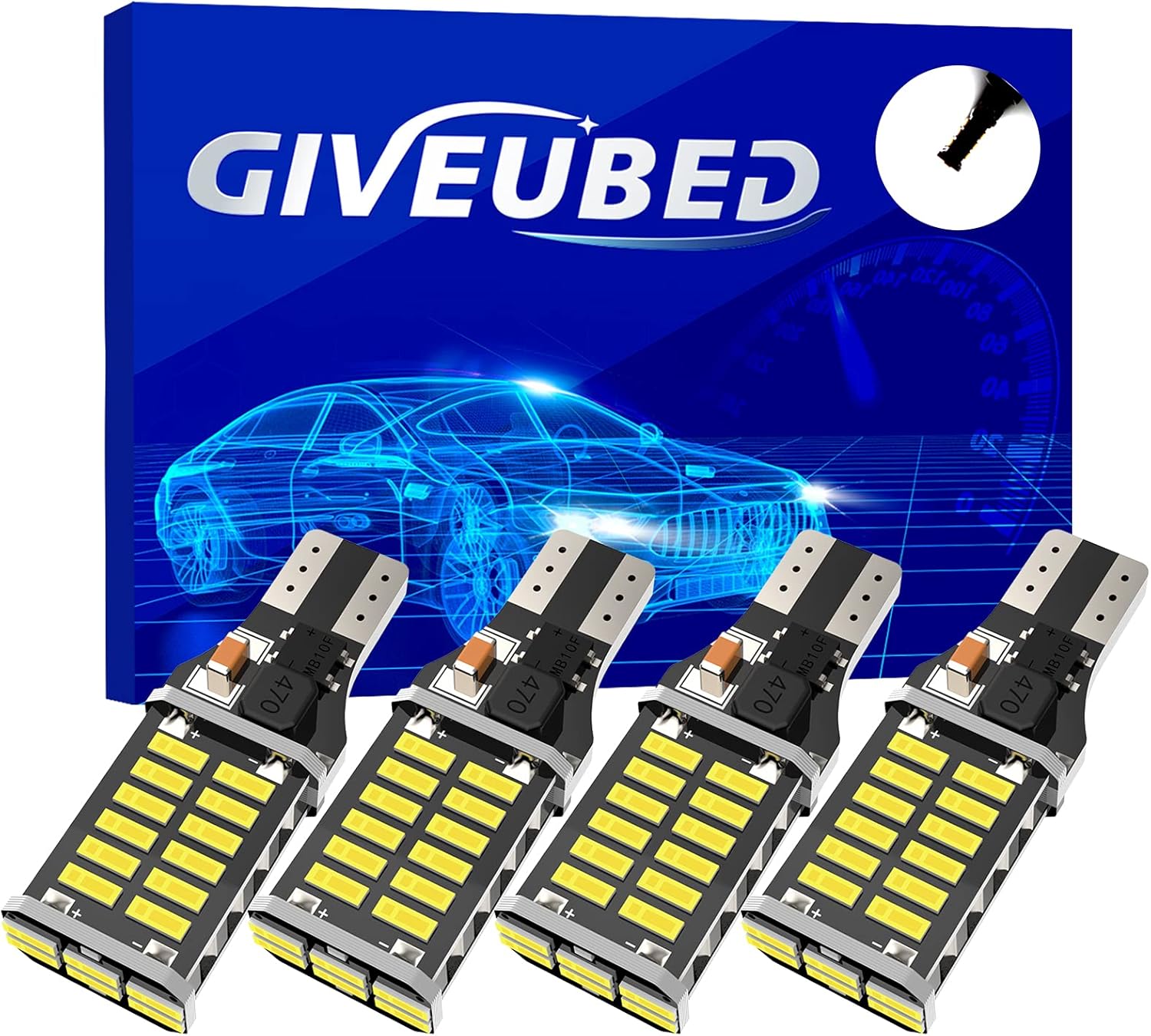 Bombilla LED T15 extremadamente brillante 921, 1200 lúmenes, sin polaridad 921, 912, T15, W16W, 30-SMD 4014, chips CANBUS, sin errores, para luces