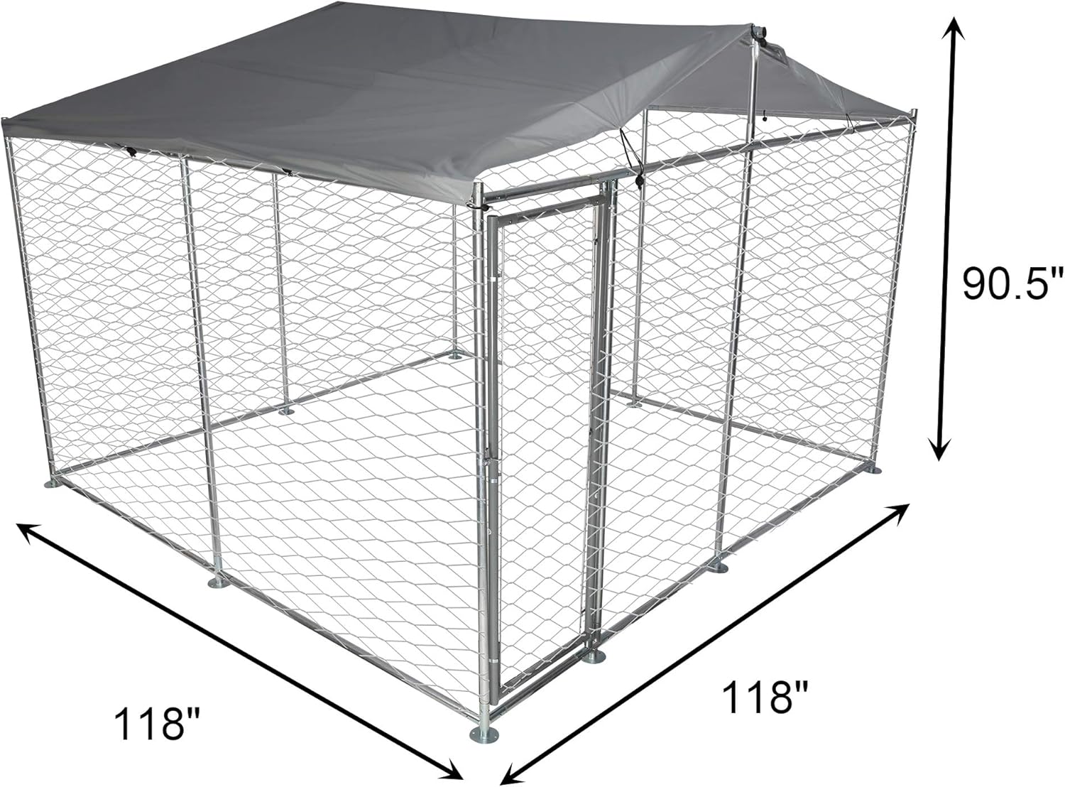Parque de metal para perros (10 pies 6.5 pies), perrera, para exteriores