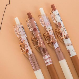 sencoo Paquete de 6 bolígrafos de gel negros retráctiles de tinta negra, bolígrafos rollerball para estudiantes, osos, papelería, oficina, premios sencoo Paquete de 6 bolígrafos de gel negros retráctiles de tinta negra, bolígrafos rollerball para estudiantes, osos, papelería, oficina, premios