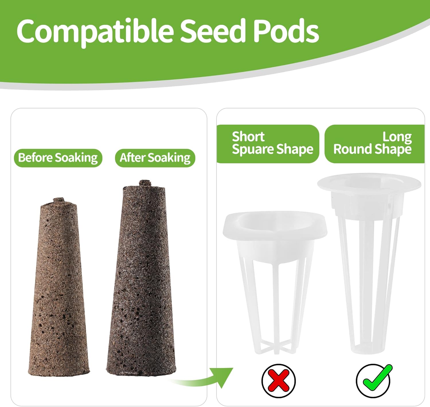 Paquete de 30 esponjas de crecimiento, esponjas de repuesto para crecimiento de raíces, cápsulas de semillas compatibles con AeroGarden, kit de