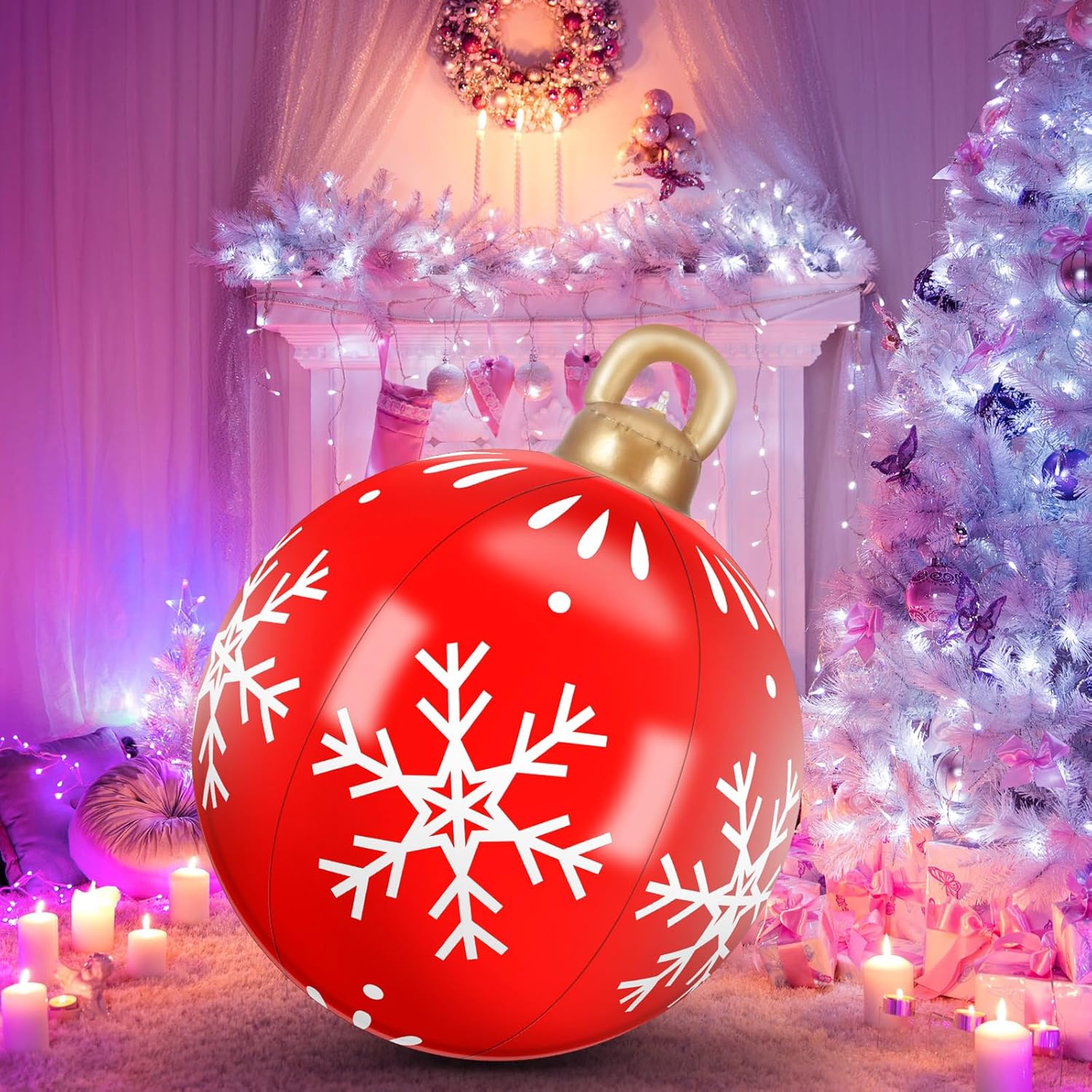 Jetec Esferas inflables gigantes de 31 pulgadas para exteriores, adornos de patio, bola inflable grande de PVC para decoración de patio y vacaciones