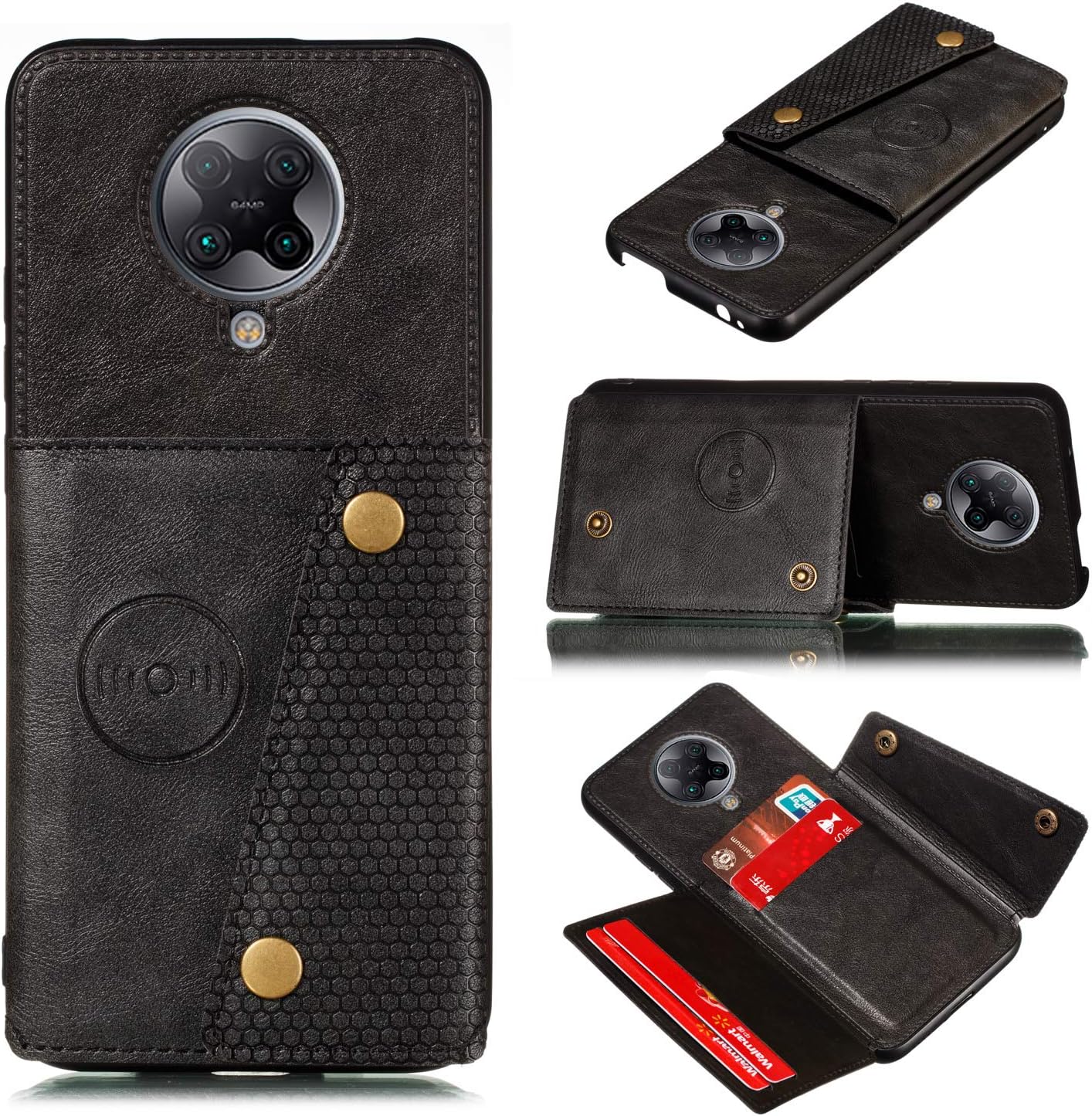 Funda para Xiaomi Poco F2 Pro, con ranura para tarjeta para Xiaomi Redmi K30 Pro 5G M2006J10CRedmi K30 Pro Zoom 5G M2001J11E M2001J11C Funda Negro