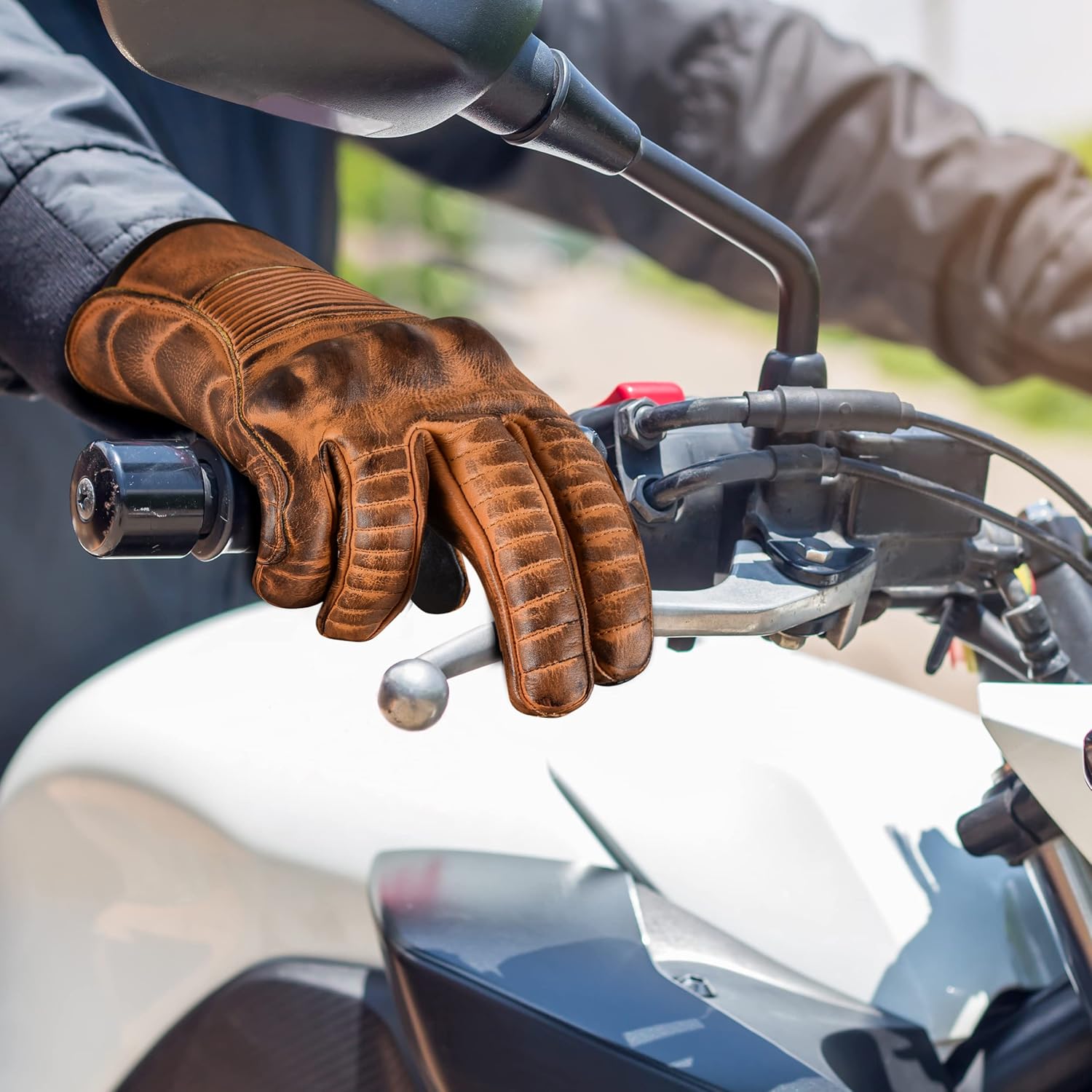 Guantes de motocicleta de cuero para hombre, con función de pantalla táctil, protectores de motocicleta para hombres y mujeres, para todo tipo de