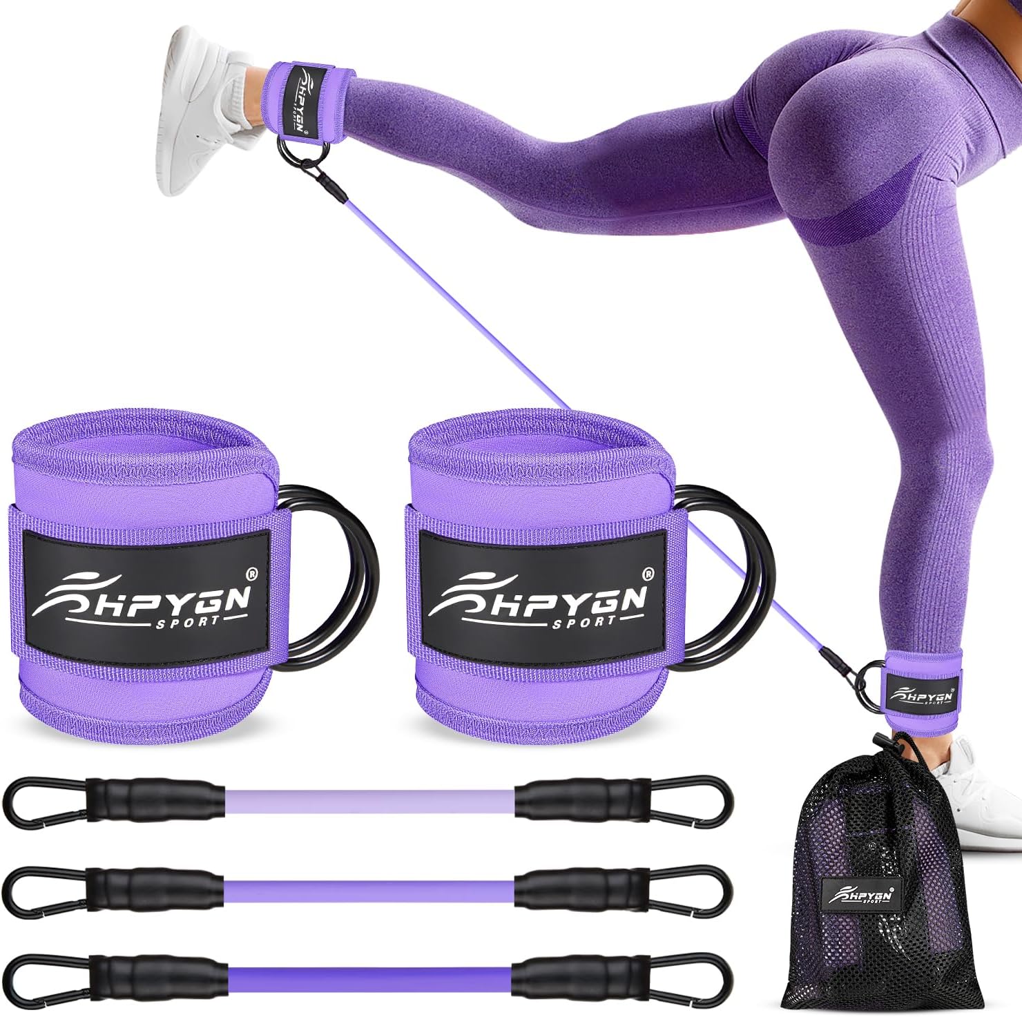 Bandas de resistencia de tobillo, bandas de tobillo para entrenar con puños, bandas de resistencia para entrenamiento de piernas y glúteos, equipo