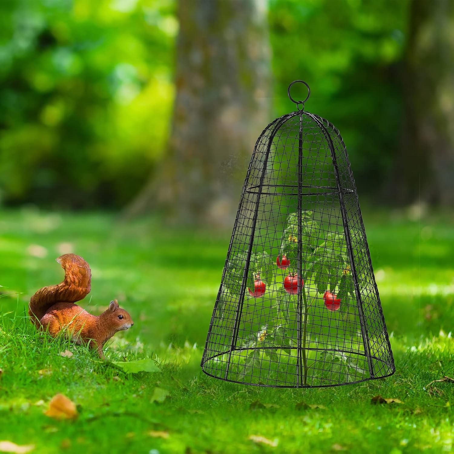 Paquete de 8 Cloche de alambre de pollo de jardín de 12 x 20 pulgadas, alambre de metal, protector de plantas de alambre grande, jaulas de tomate,