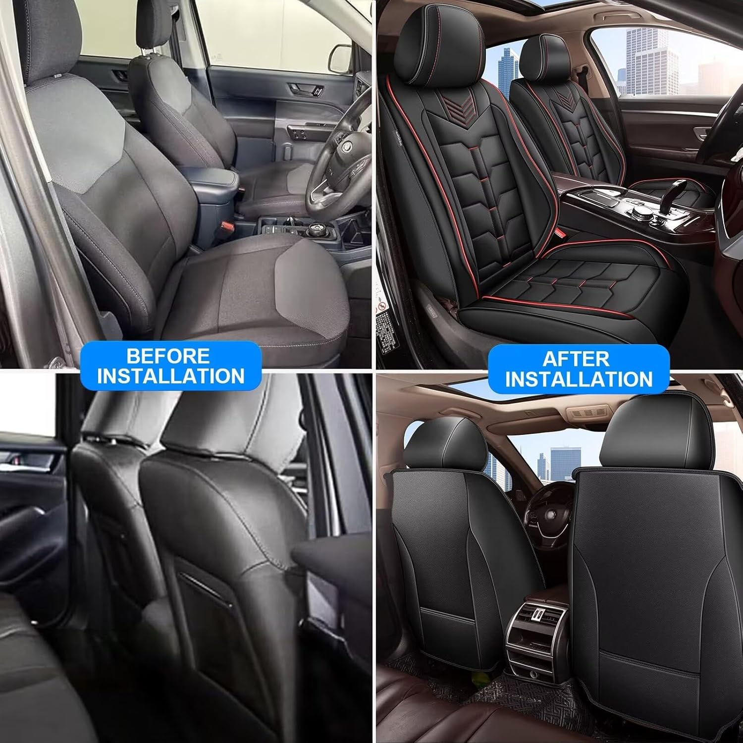 2 fundas de asiento delantero de automóvil para Mazda CX-5 2013-2024, funda de asiento de piel sintética, impermeable, protector de cojín de asiento