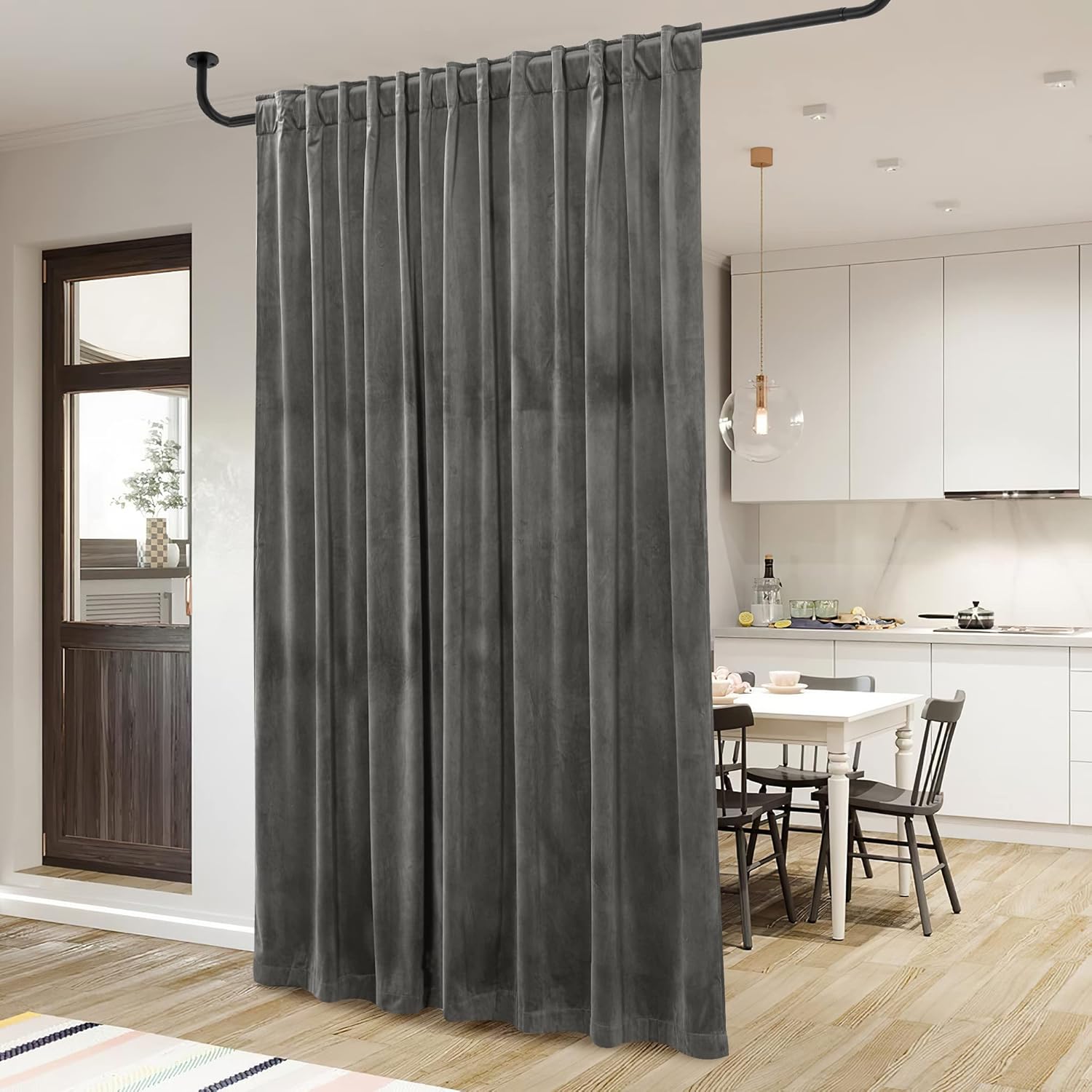 StangH – Cortinas de terciopelo largas, extra anchas, con pestañas traseras