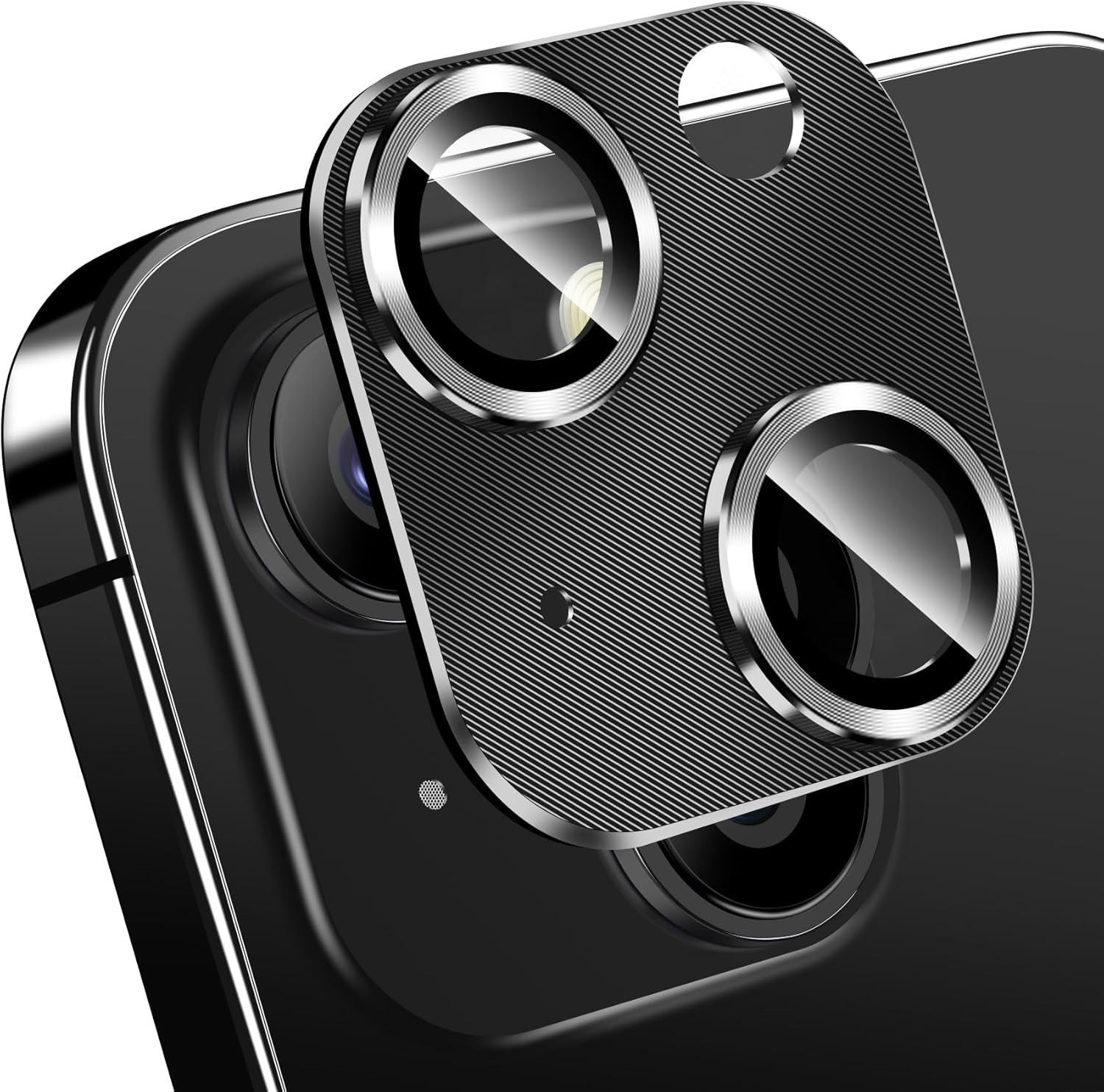QHOHQ Paquete de 3 protectores de lente de cámara para iPhone 15 de 6.1 pulgadasiPhone 15 Plus de 6.7 pulgadas, cubierta de cámara de aleación de