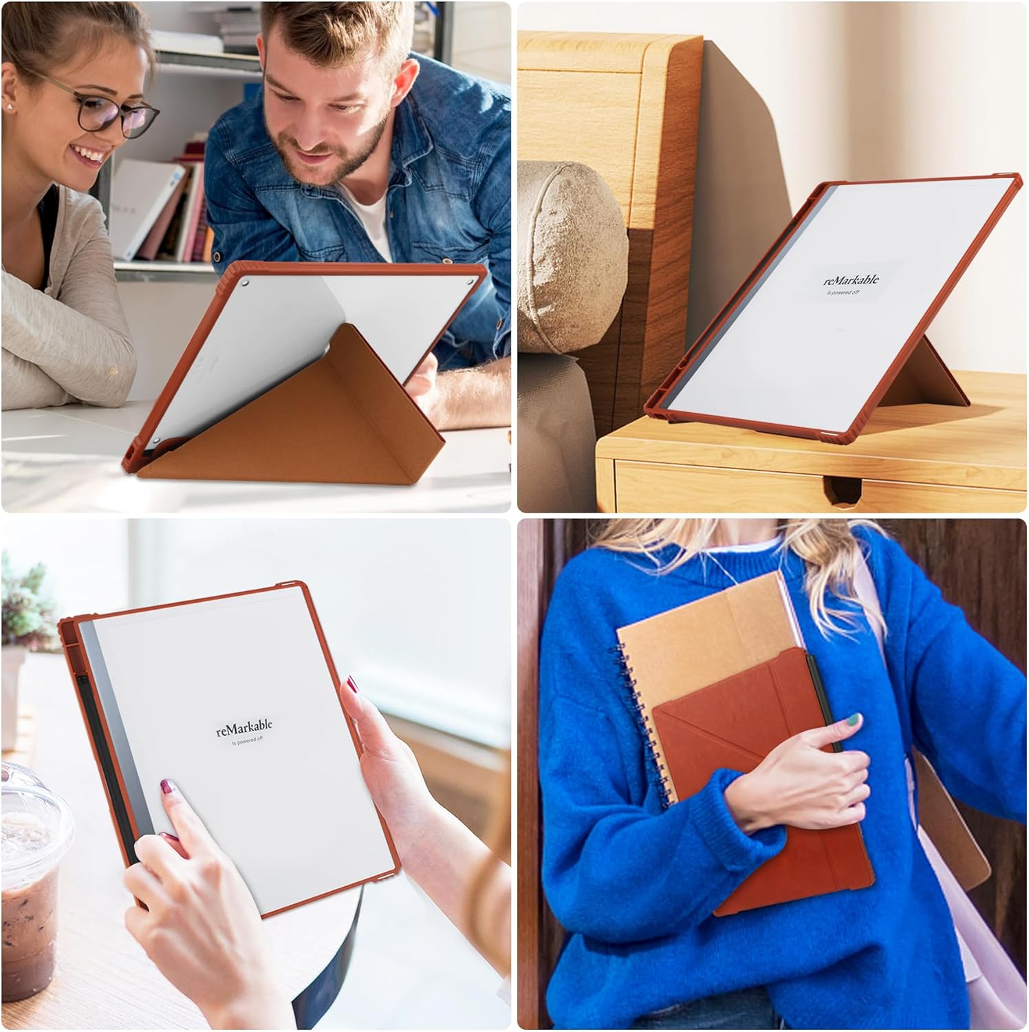 Notable 2 – Funda con soporte para bolígrafo, folios delgados y ligeros con soporte para bolígrafo integrado y carcasa trasera transparente a prueba