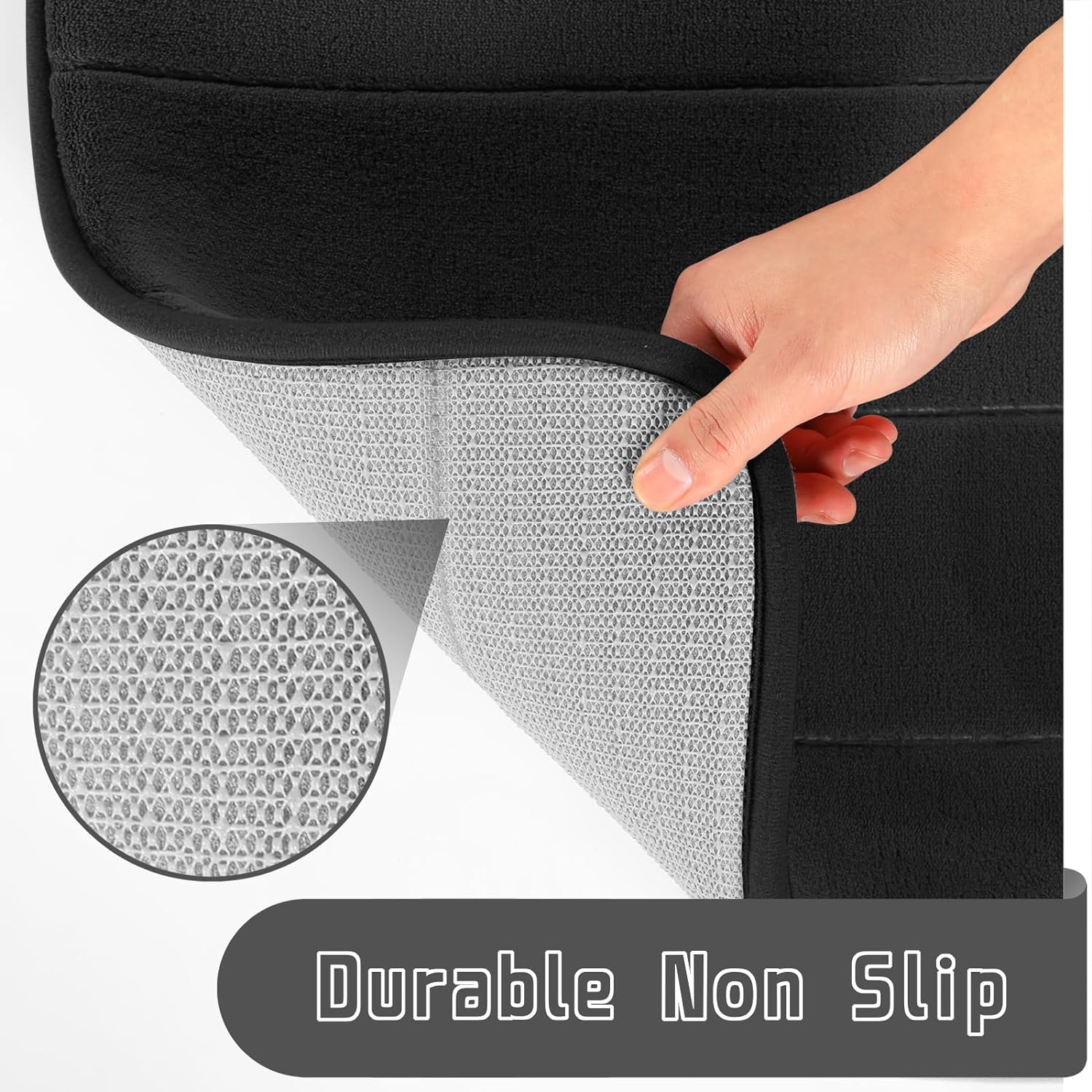 Yimobra Juego de 2 tapetes de baño grandes de espuma viscoelástica, antideslizantes, súper absorción de agua, suaves, gruesos, de secado rápido,