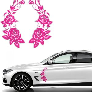 H2 Decal Calcomanías de flores rosas para mujer Accesorios de coche rosa para Ford, Sedán, camión, SUV Película transparente, adecuada para H2 Decal Calcomanías de flores rosas para mujer Accesorios de coche rosa para Ford, Sedán, camión, SUV Película transparente, adecuada para