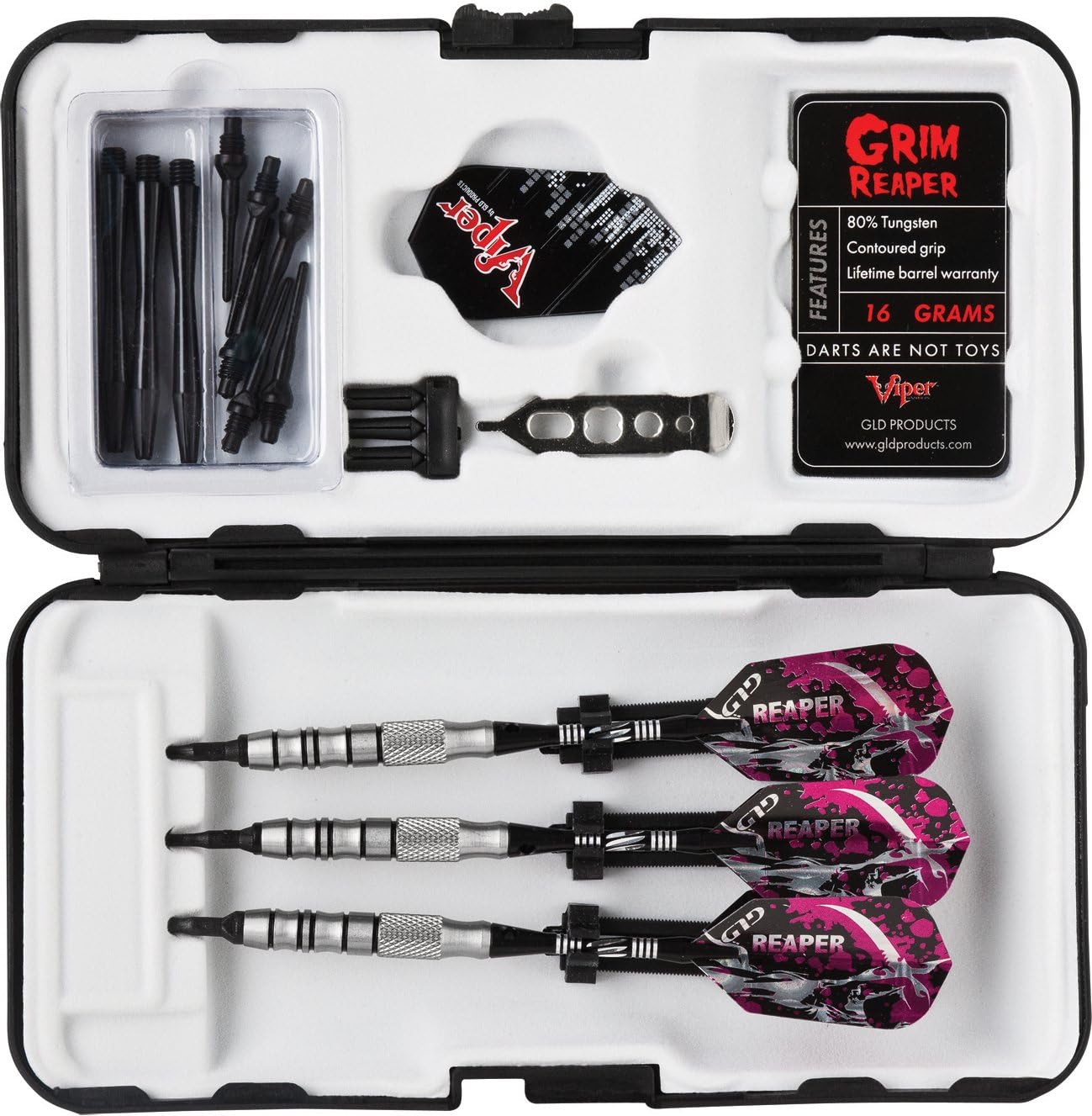 Viper Grim Reaper – Dardos de punta suave de tungsteno 80% con estuche de almacenamientoviaje