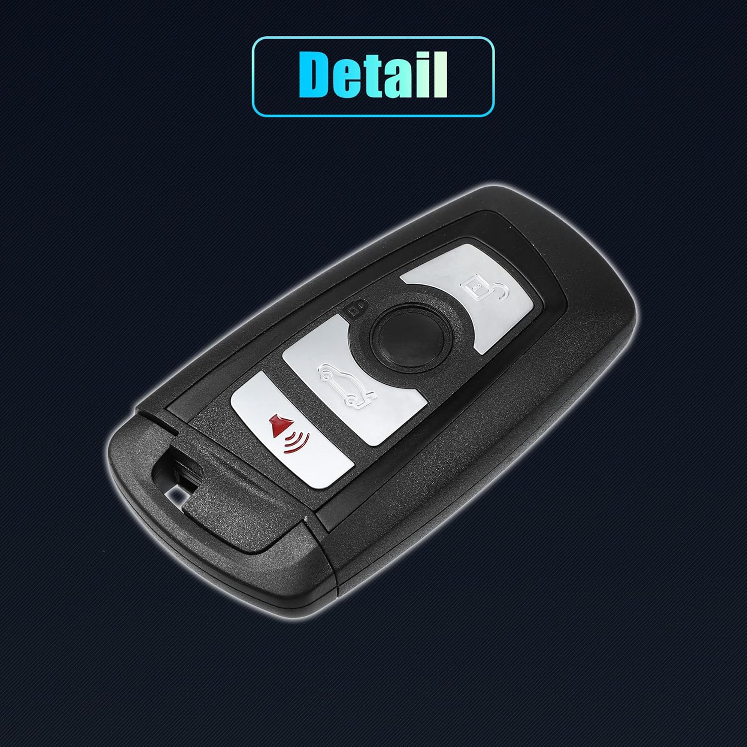 X AUTOHAUX Funda de repuesto para llavero de entrada sin llave de 4 botones para BMW 1 2 3 4 5 6 7 Series X3 M2 F Series 235ix 320 E90 E92 E93 X5