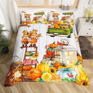 Happy Fall Y’all – Juego de ropa de cama tamaño matrimonial, funda de edredón de calabaza de cosecha de otoño para niños pequeños 0 hojas de otoño, Happy Fall Y’all – Juego de ropa de cama tamaño matrimonial, funda de edredón de calabaza de cosecha de otoño para niños pequeños 0 hojas de otoño,