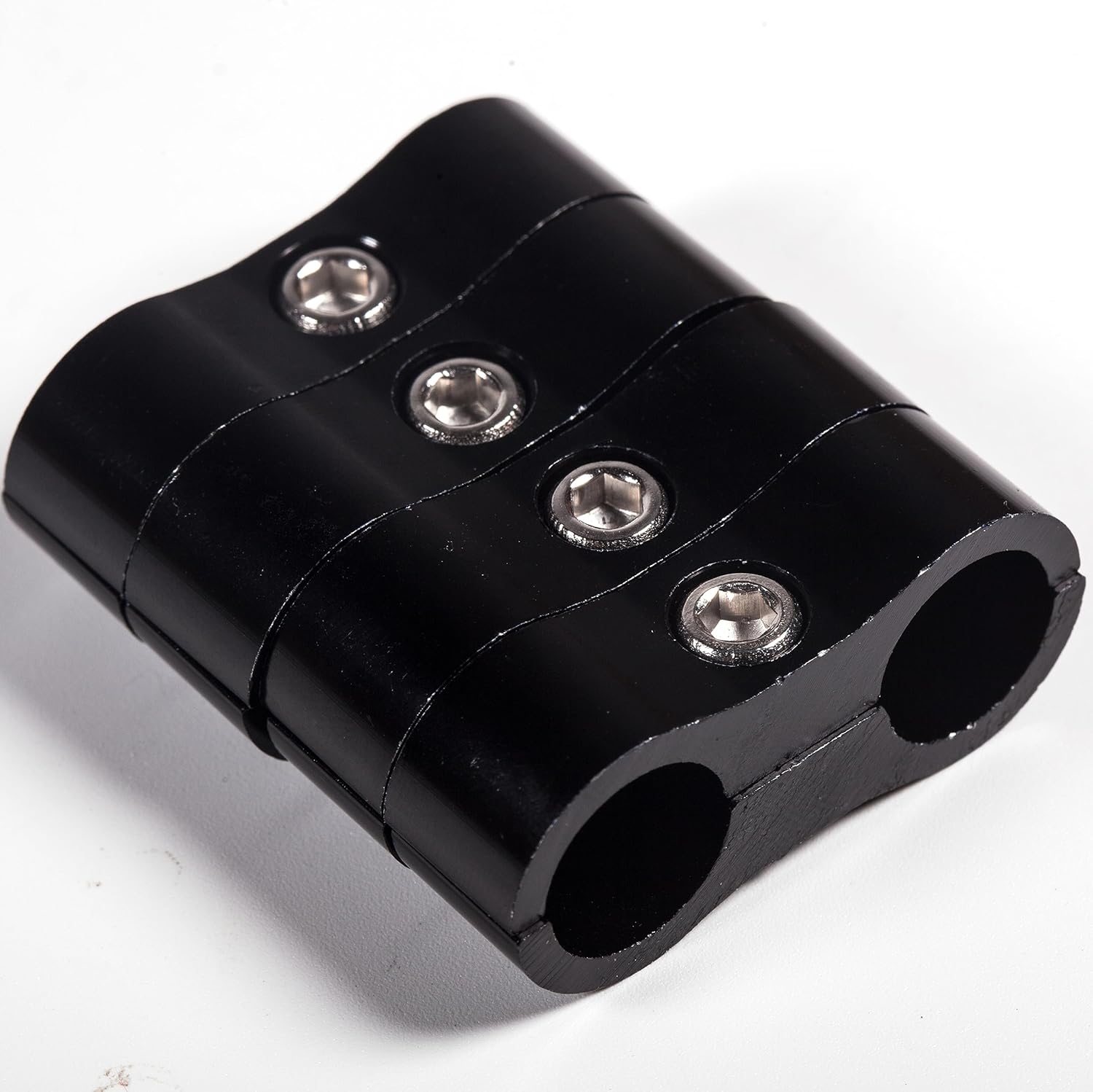 JSDAN Abrazadera separadora de manguera 6AN, abrazadera de montaje de línea de combustible AN6 aluminio negro 4PCS