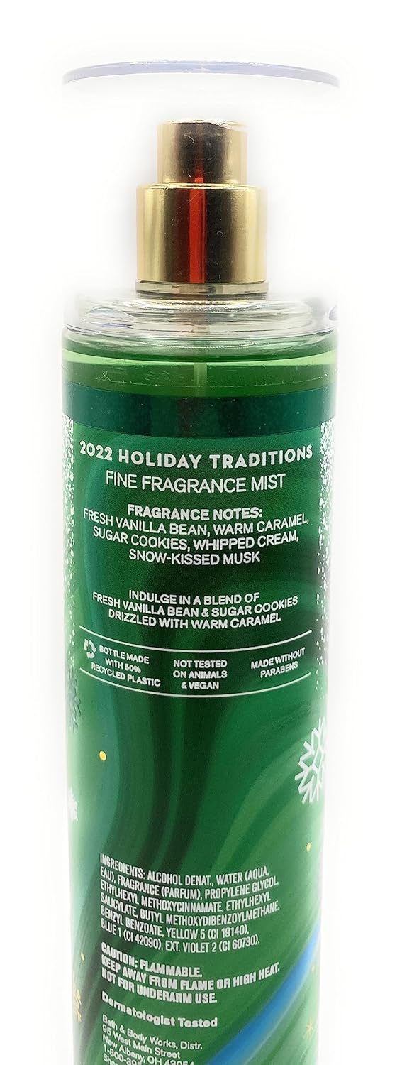 Bath & Body Works Vanilla Bean Noel – Fragancia fina en espray de 8 onzas líquidas