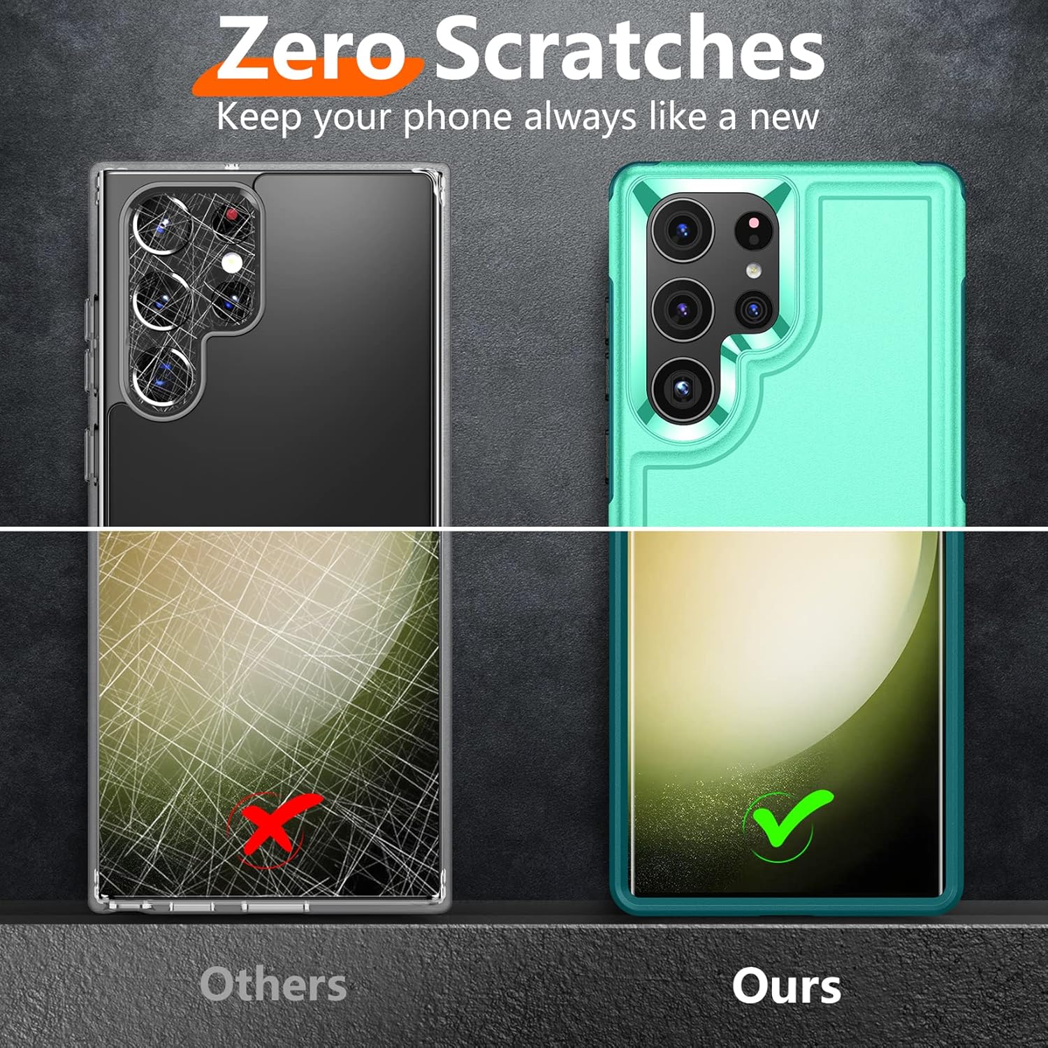 Red2Fire Funda para Samsung Galaxy S23 Ultra, a prueba de golpes de grado militar con 2 unidades protector de pantalla suave + protector de lente