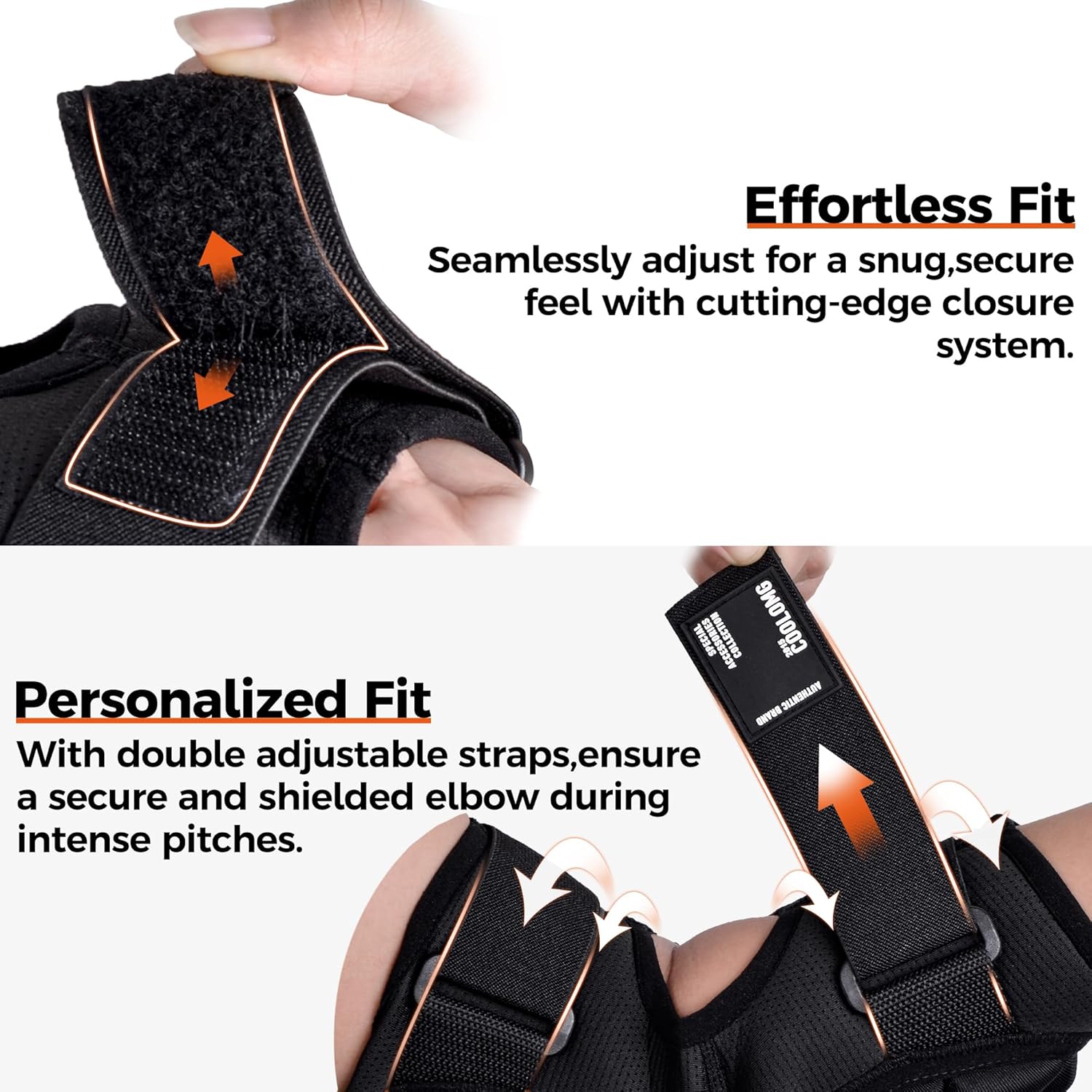 COOLOMG Bat’s – Codera de béisbol para adultos y jóvenes, almohadillas protectoras con correas ajustables para softbol, individual