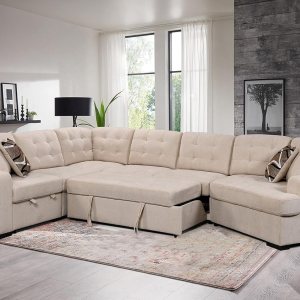 FANYE Cama y tumbona seccionales en forma de U Coner de 149 pulgadas, cama y diván seccional, sofá tapizado de felpilla de 7 plazas, sofá y sofá FANYE Cama y tumbona seccionales en forma de U Coner de 149 pulgadas, cama y diván seccional, sofá tapizado de felpilla de 7 plazas, sofá y sofá