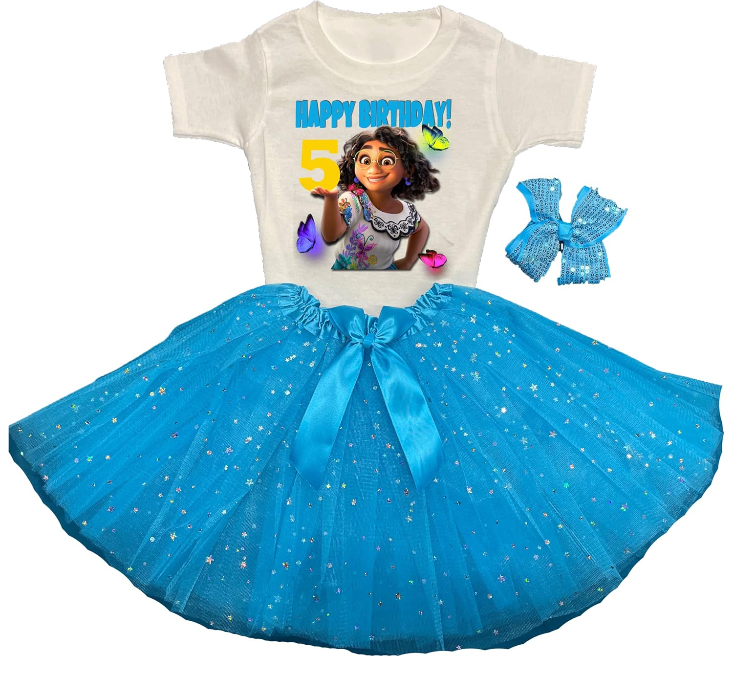 Mirabel Birthday Party 5th Birthday Tutu Outfit Girl Birthday Shirt Personalized Turquoise
