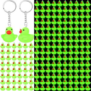 Deekin 180 llaveros de goma que brillan en la oscuridad, llaveros de patos de goma lindos con luces 3D para baby shower, recuerdos de fiesta, Deekin 180 llaveros de goma que brillan en la oscuridad, llaveros de patos de goma lindos con luces 3D para baby shower, recuerdos de fiesta,