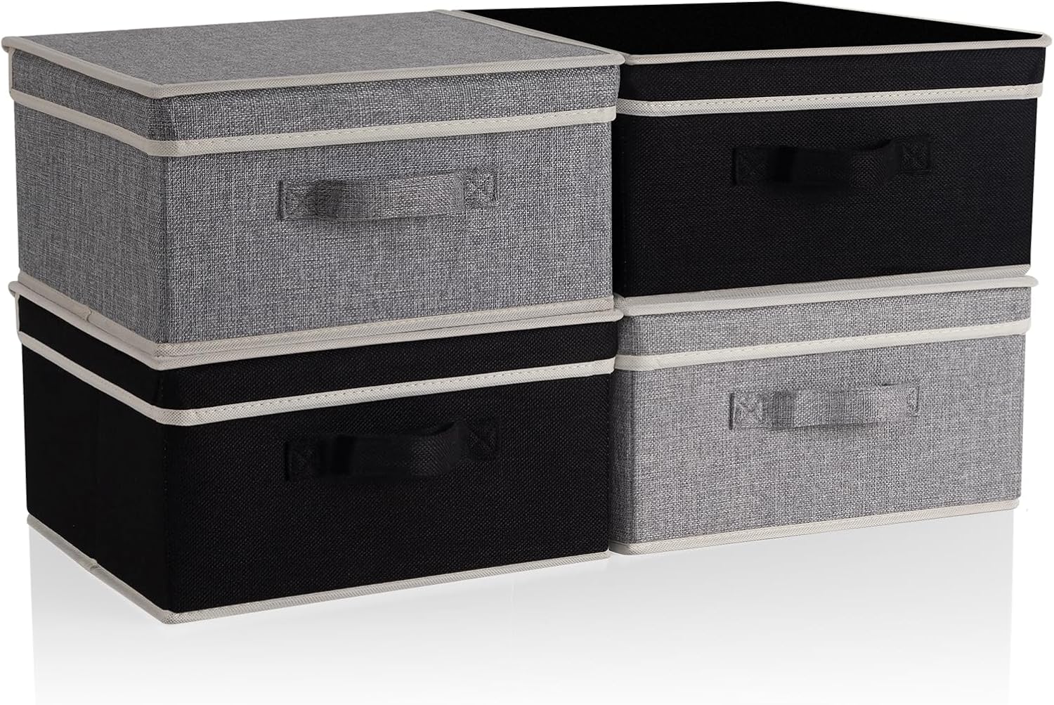 DOMEraax Contenedores de almacenamiento con tapa, caja de almacenamiento de ropa plegable con asa para juguetes, libros, armario, dormitorio, hogar,