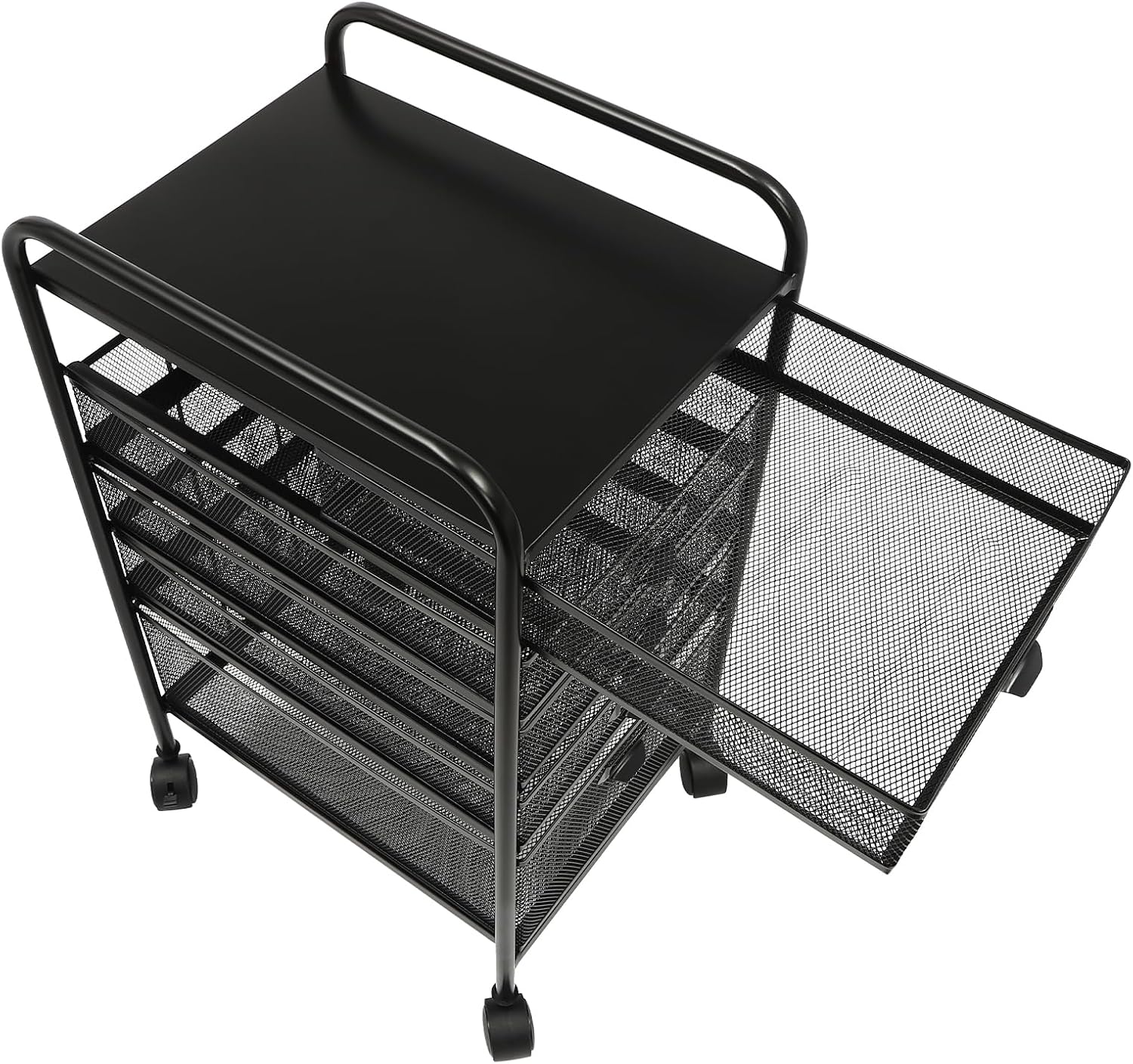 Archivador rodante con 5 cajones, organizador de carrito de manualidades con ruedas, almacenamiento delgado para maquillaje, cocina, utilidades,