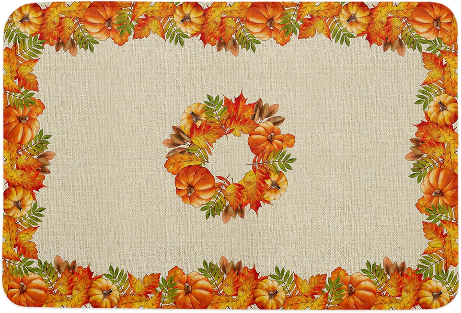 Thanksgiving Sponge Beth Mat, Indoor Bathroom Mat Absorb Water, Non Slip Washable Mud Dirt per Mats Rugs for Entrance, Fall Farm Pumpkin Maple
