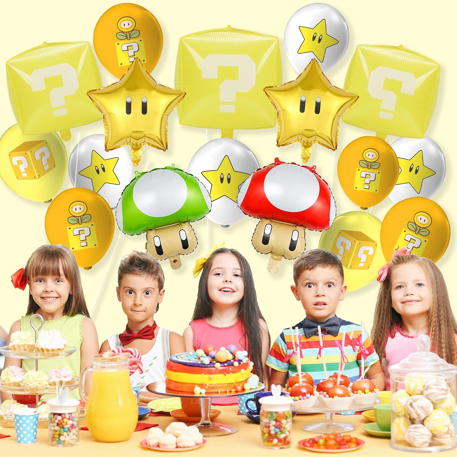 Game Balloons Birthday Party Decorations – Cartoon Birthday Party Supplies Set, Birthday Party Favor Decor FoilLatex Balloons Set Photo Background