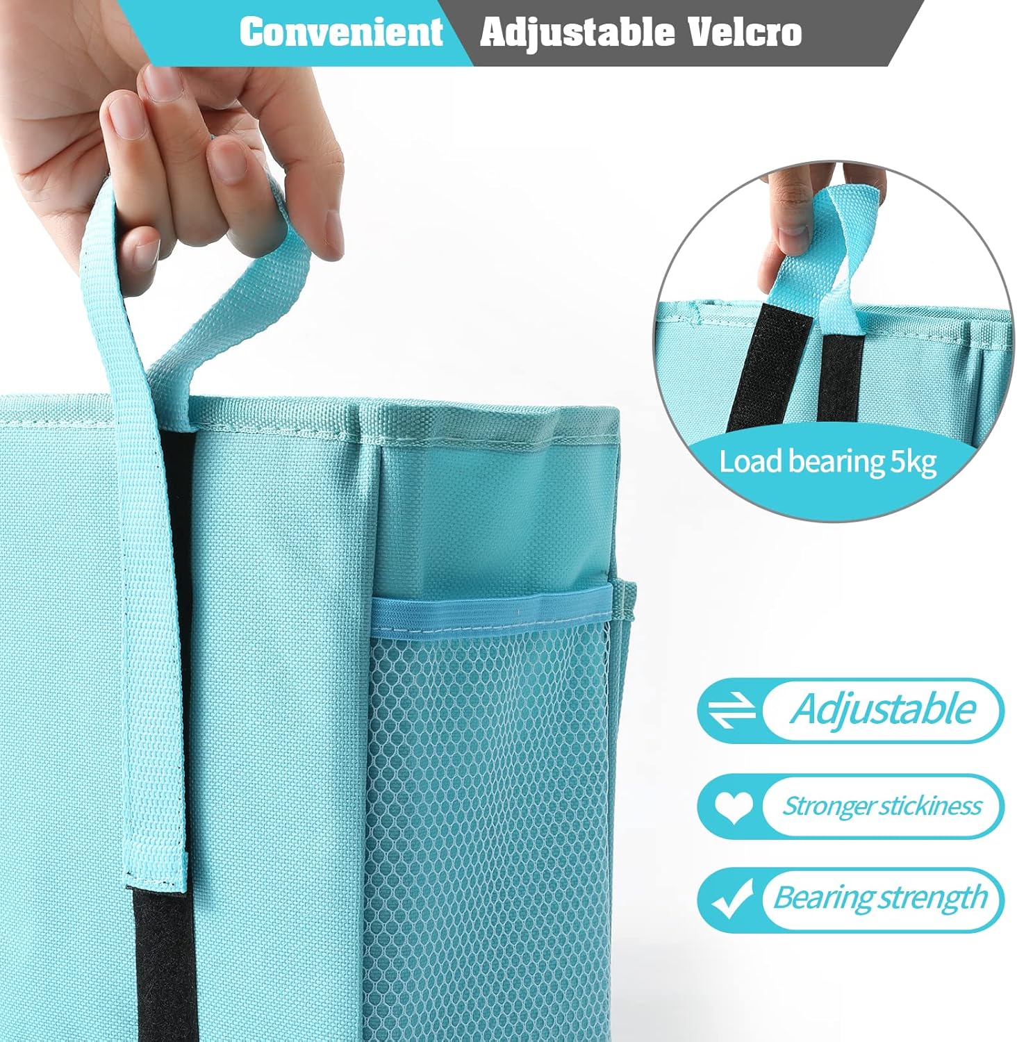 Organizador de litera, organizador de cama colgante para mesita de noche, bolsa de almacenamiento con 4 bolsillos y 2 ganchos, para dormitorios