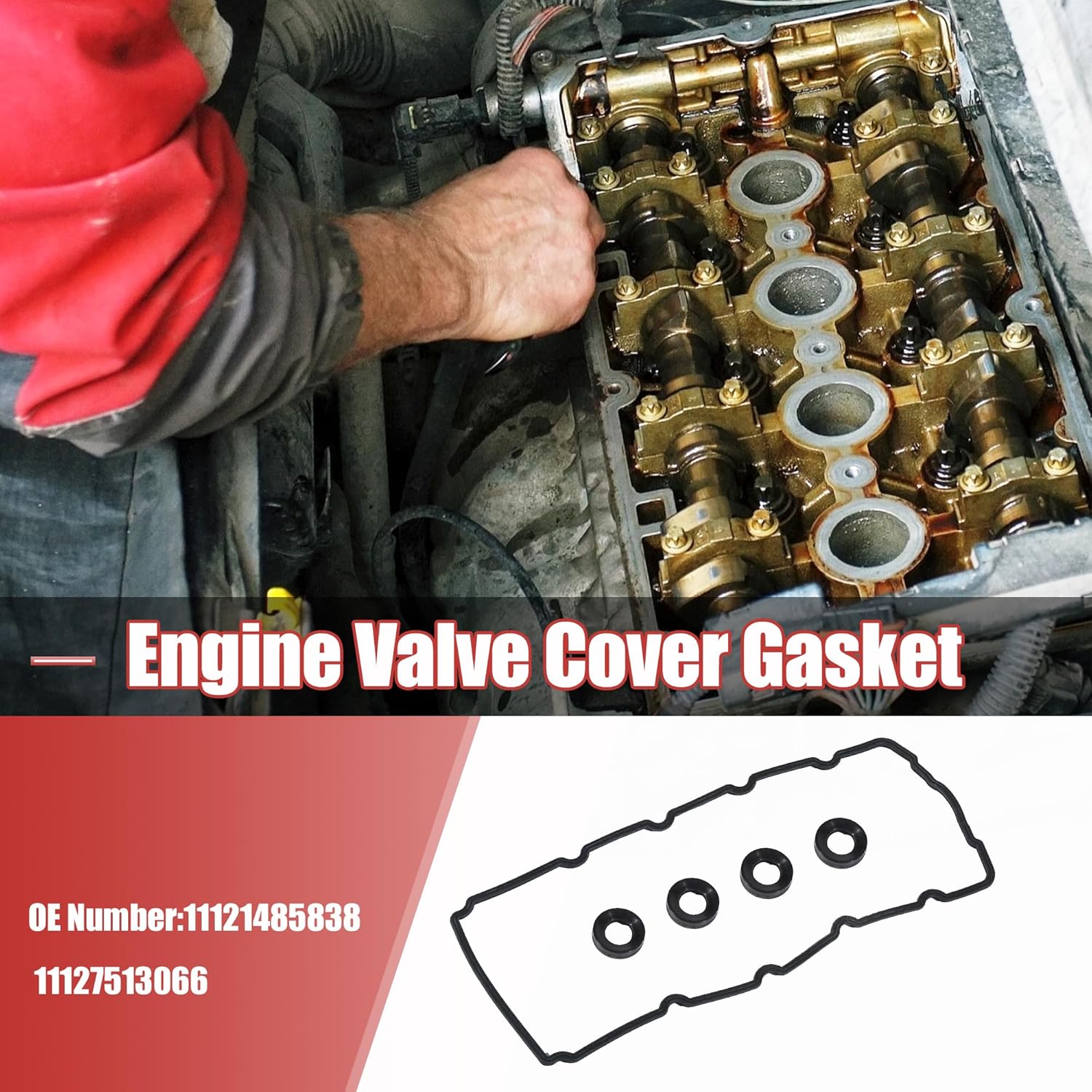 X AUTOHAUX 1 juego de junta de tapa de válvula de motor 11121485838 11127513066 para Mini Cooper 1.6L 2002-2008