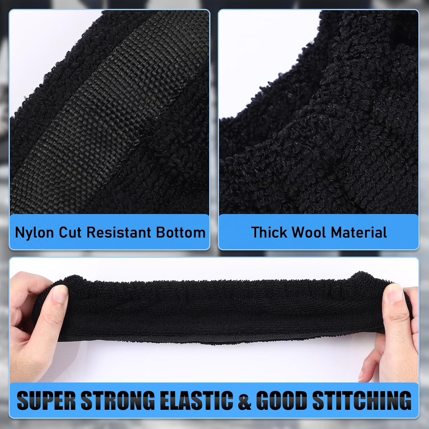 TOBWOLF 4 fundas para hojas de patinaje sobre hielo, tela de rizo negro, cubierta de hoja de patinaje sobre hielo, protector absorbente para patines