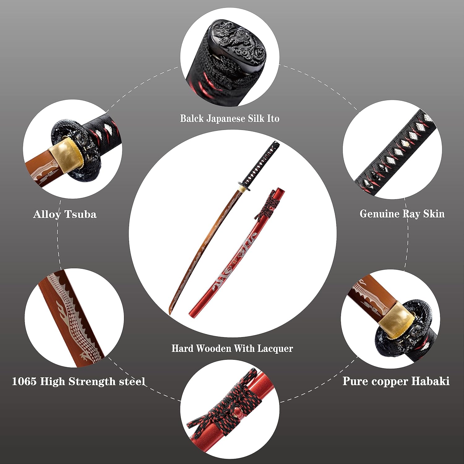 Katana de acero frío de alto carbono 10451060, espadas samuráis japonesas tradicionales forjadas a mano, armas reales afiladas, espiga completa,