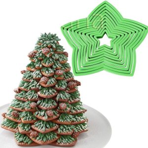 Anyana plástico 10 unids set 3D Gingerbread Star Navidad decoración fondant donut Cookie nesting cutters kit galleta pastelería molde para árbol de Anyana plástico 10 unids set 3D Gingerbread Star Navidad decoración fondant donut Cookie nesting cutters kit galleta pastelería molde para árbol de